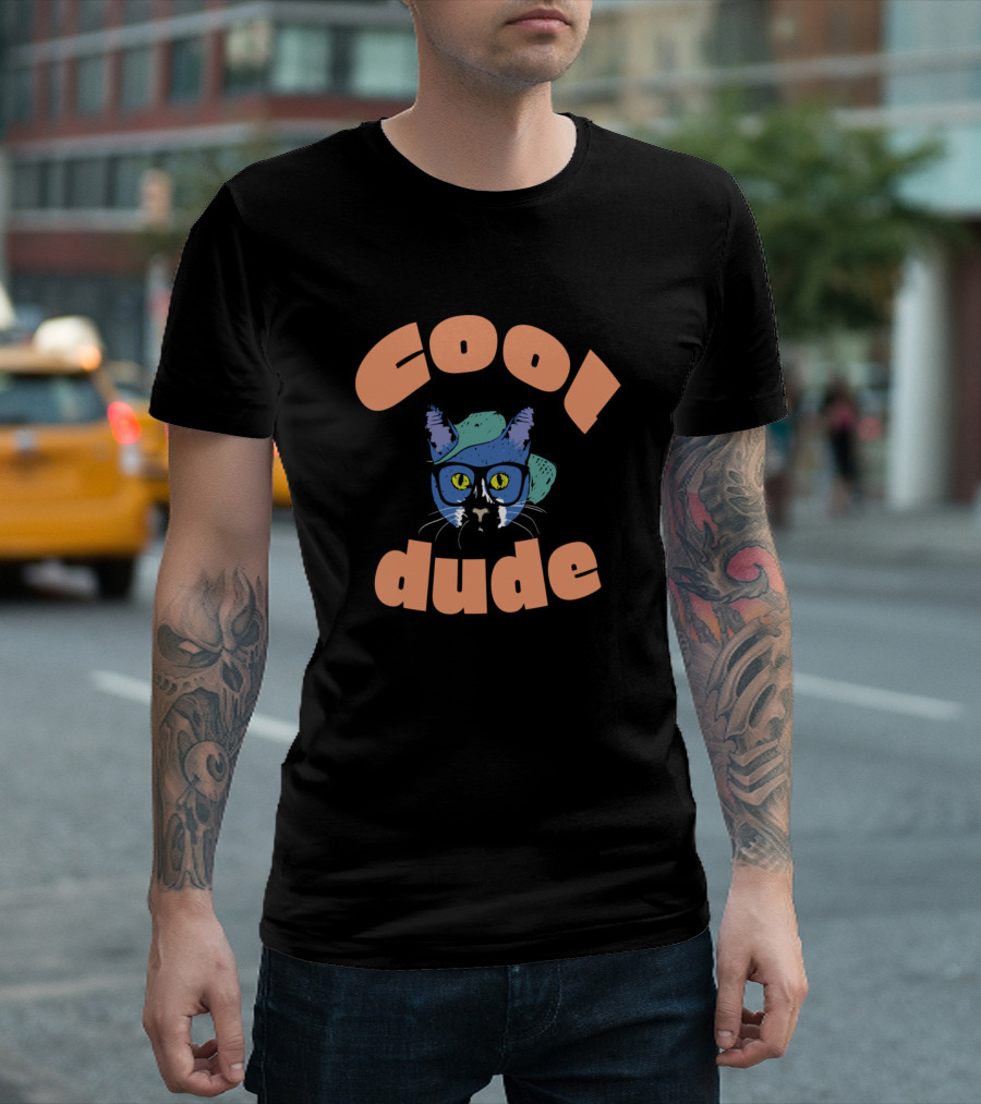 Cool Dude Cat With Glasses And Hat T-Shirt