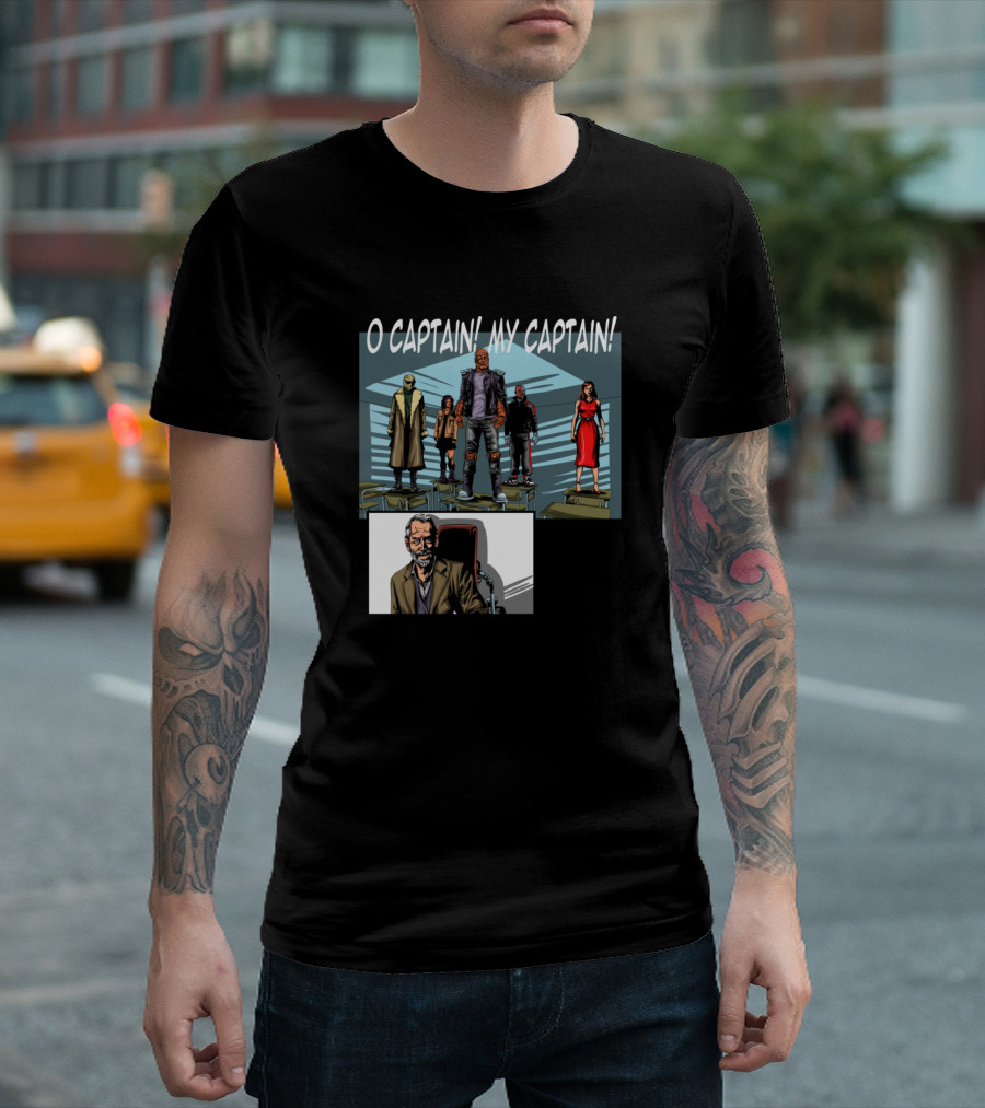 Dead Poets Patrol O Captain My Captain Comic Style Image T-Shirt