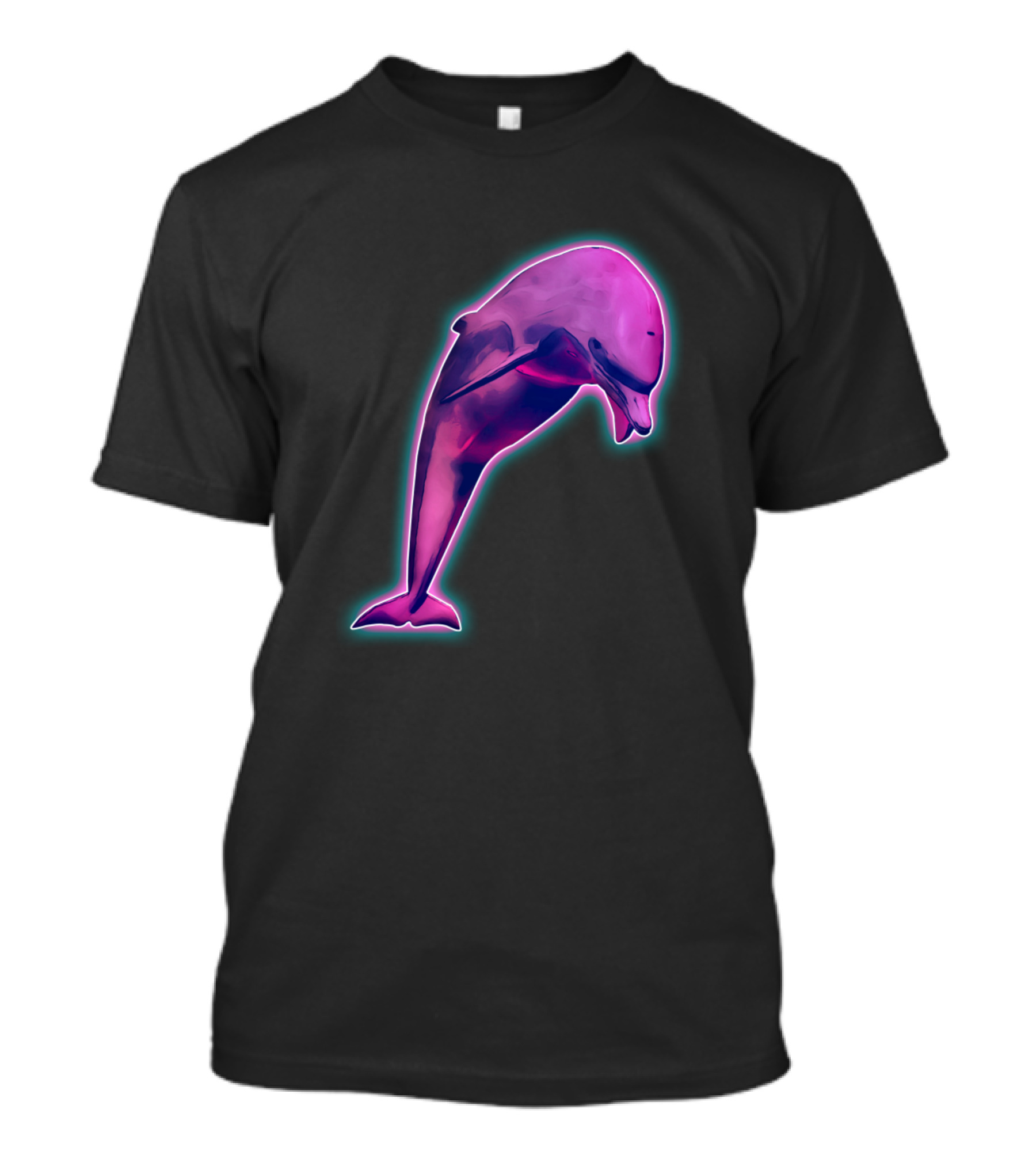 Neon Purple Dolphin Aqua Glow T-Shirt