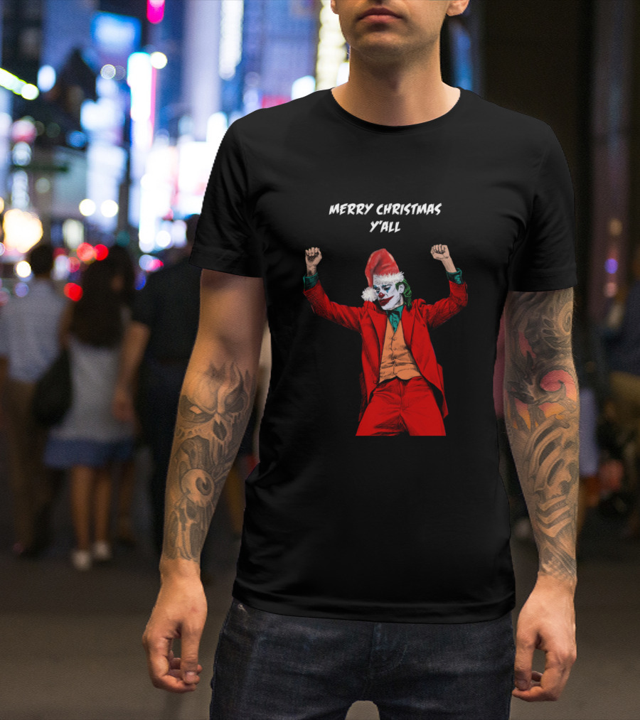Joker Merry Christmas Y'all Santa Suit T-Shirt