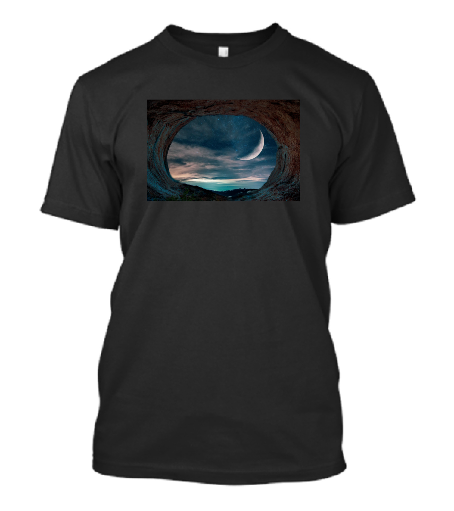 Moon Cave Crescent Sky Landscape T-Shirt