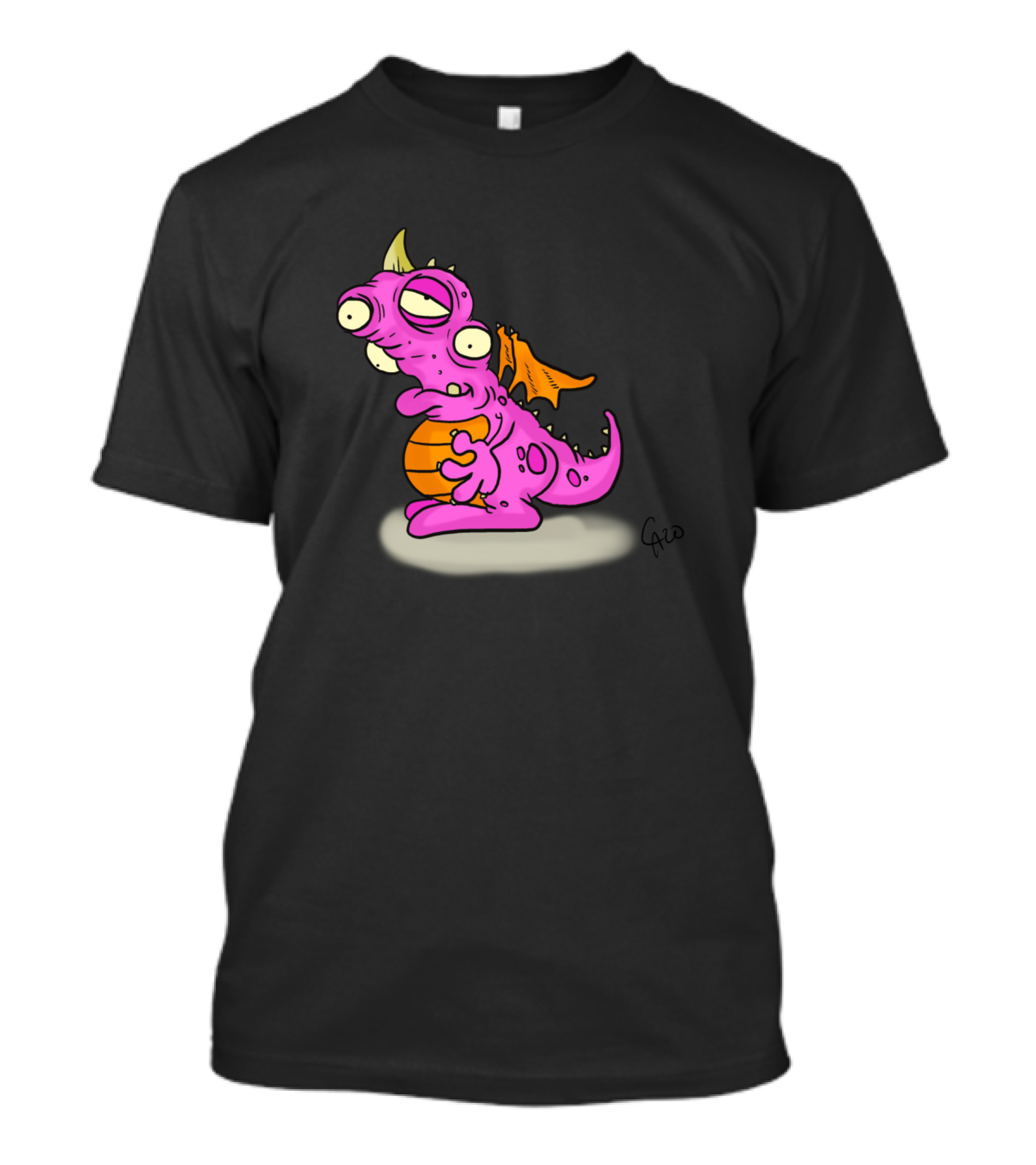 Pink Dragon Basketball Hug Geo Signature T-Shirt