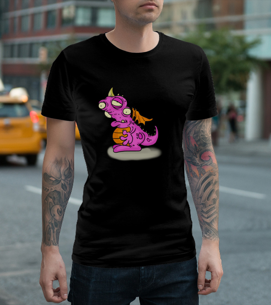 Pink Dragon Basketball Hug Geo Signature T-Shirt