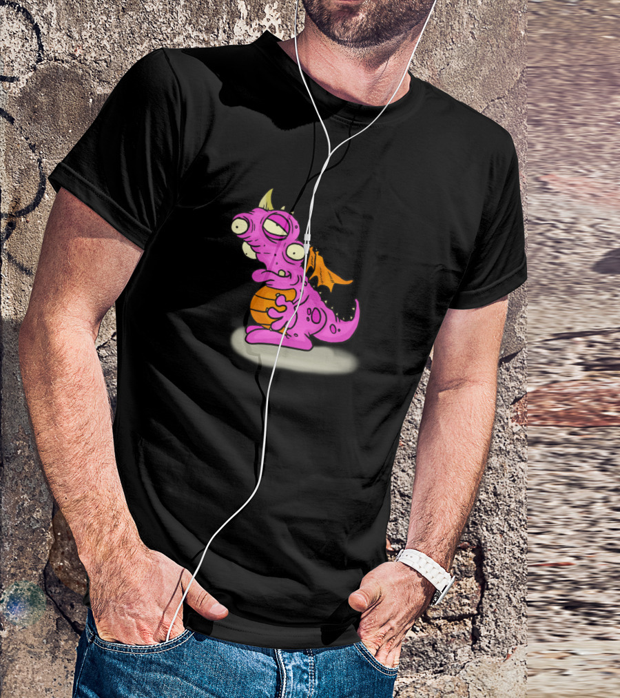 Pink Dragon Basketball Hug Geo Signature T-Shirt