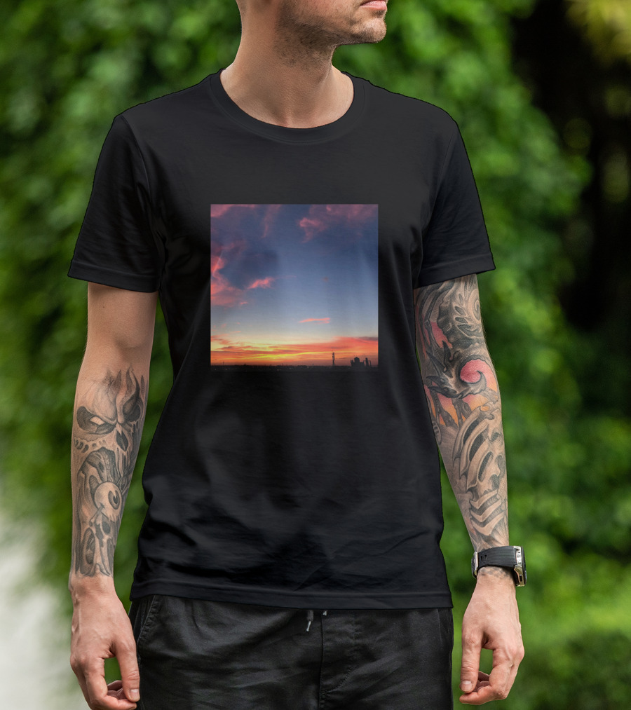 Rainbow Summer Sunset Sky Expansive Horizon With Vibrant Colors T-Shirt
