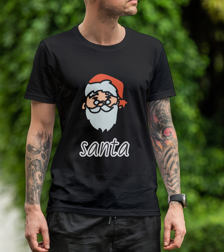 Santa Claus Holiday Cheer Icon Text Santa T-Shirt