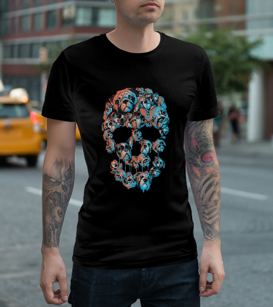 Skull Created from Dog Heads Love T-Shirt