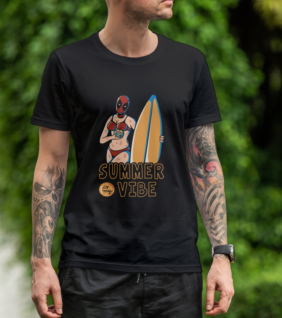 SUMMER IS MY VIBE Surfer With Mask And Surfboard T-Shirt