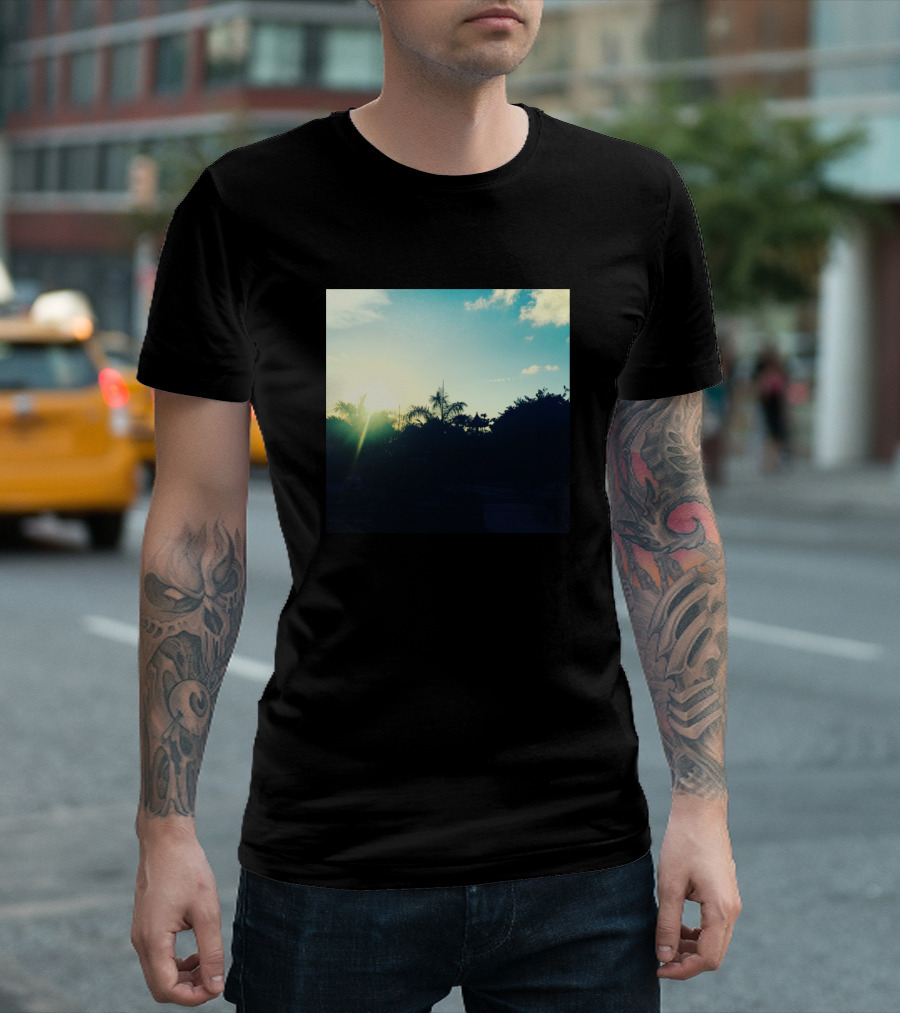 Sunset View In Bali Tropical Sky Palm T-Shirt