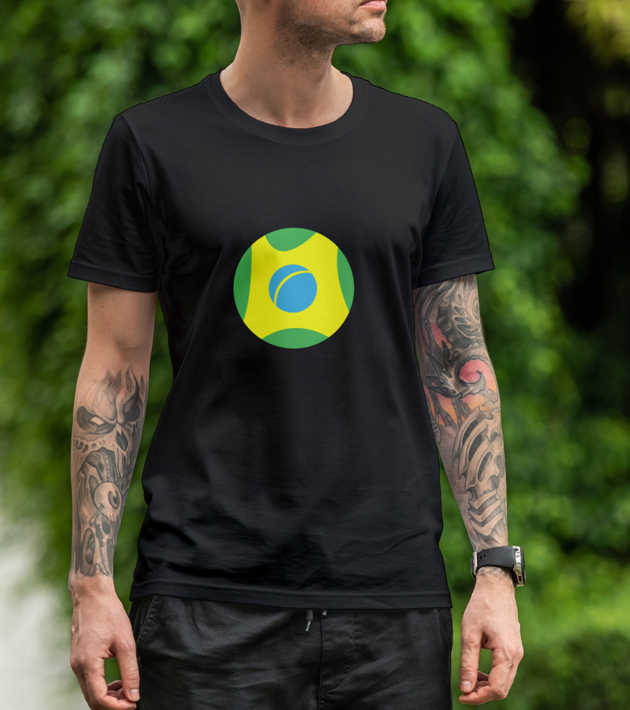 Supporter Brazil Football Circle Emblem T-Shirt