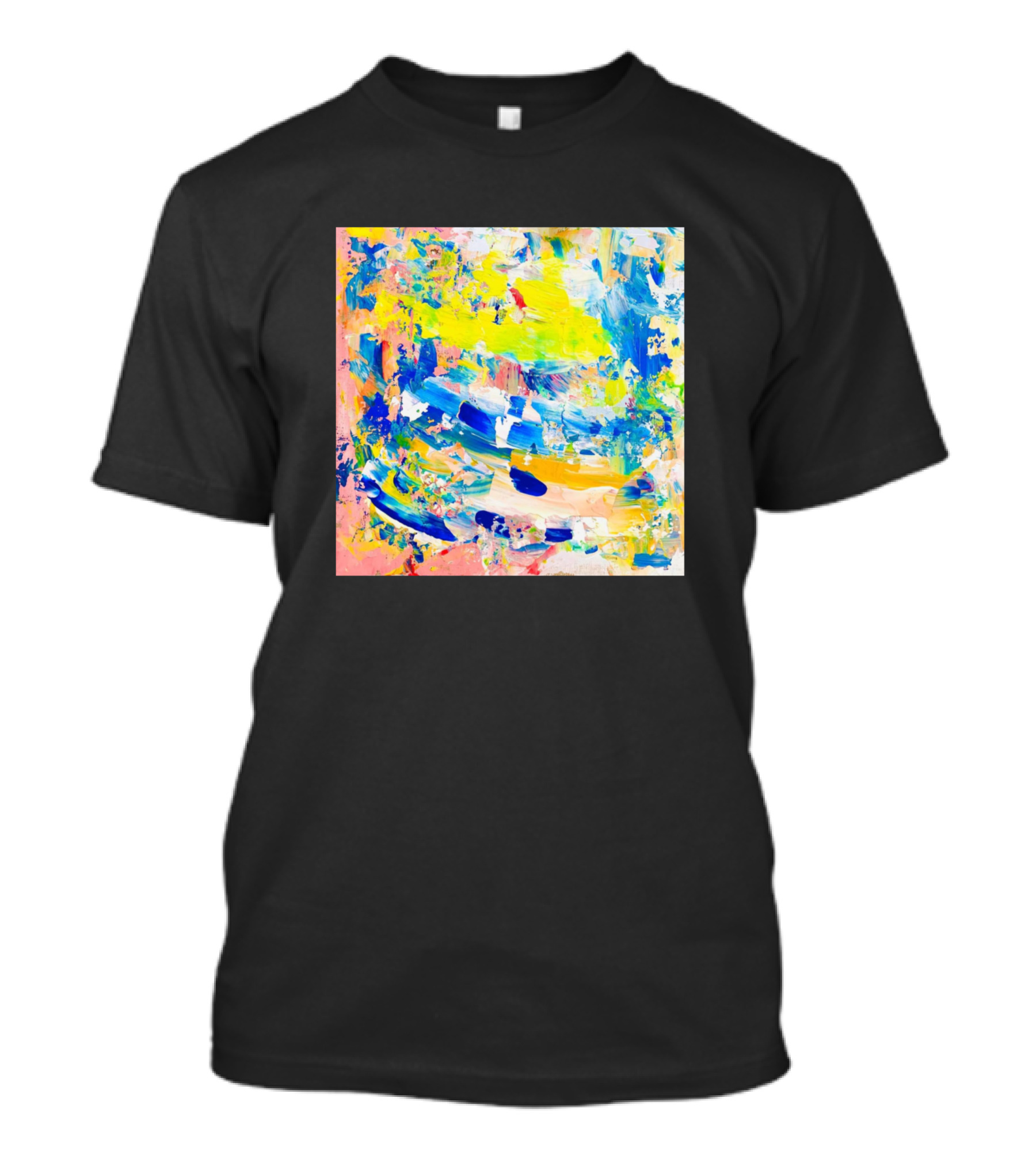 Unique Abstract Colorful Brushstroke Canvas T-Shirt