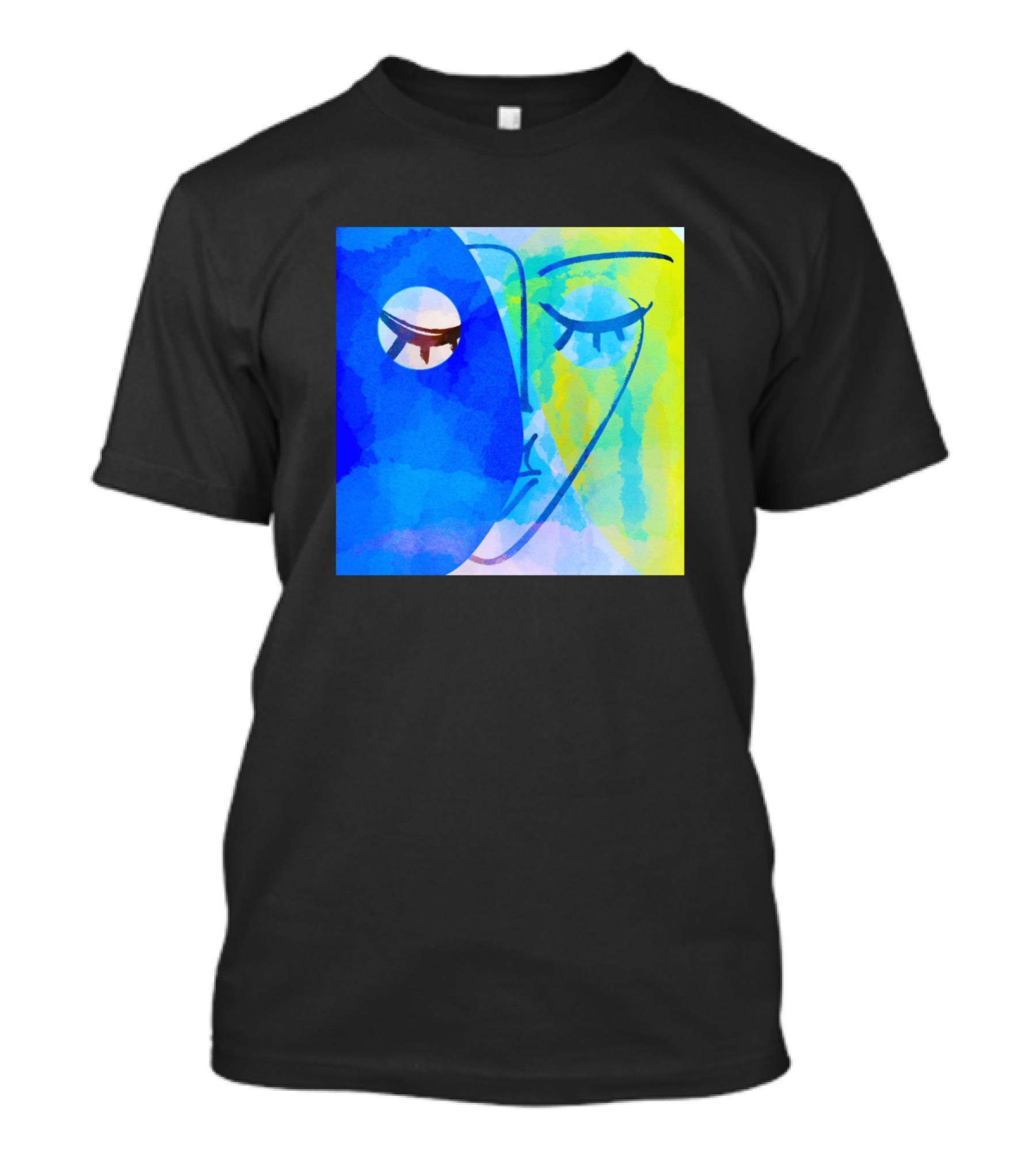Unique Style Different Watercolor Abstract Face T-Shirt