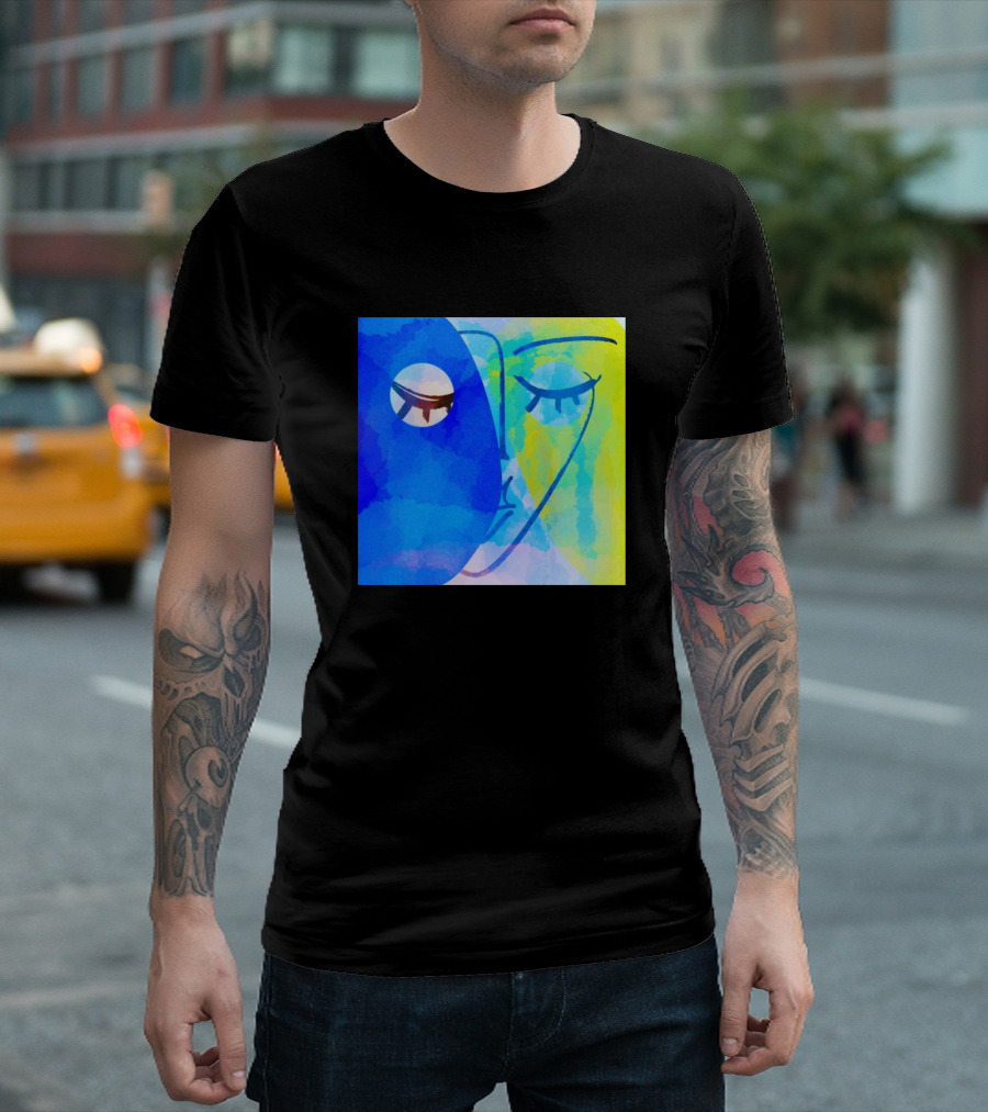 Unique Style Different Watercolor Abstract Face T-Shirt