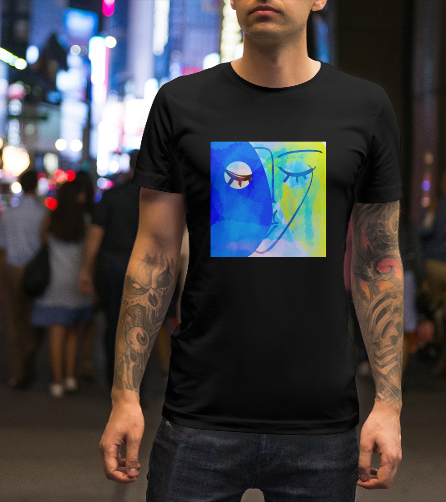 Unique Style Different Watercolor Abstract Face T-Shirt
