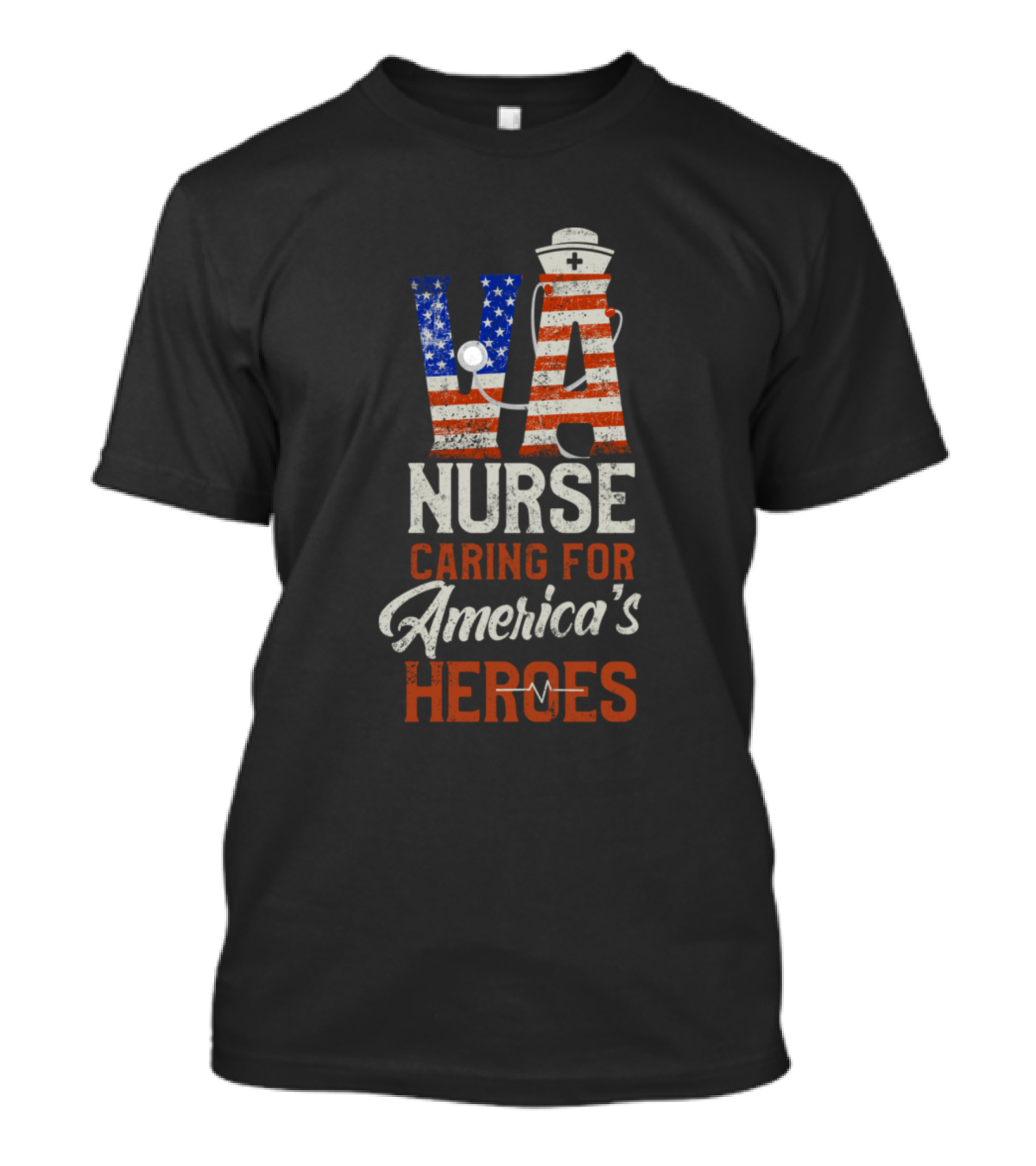 VA Nurse Caring For America's Heroes Veterans Affairs T-Shirt