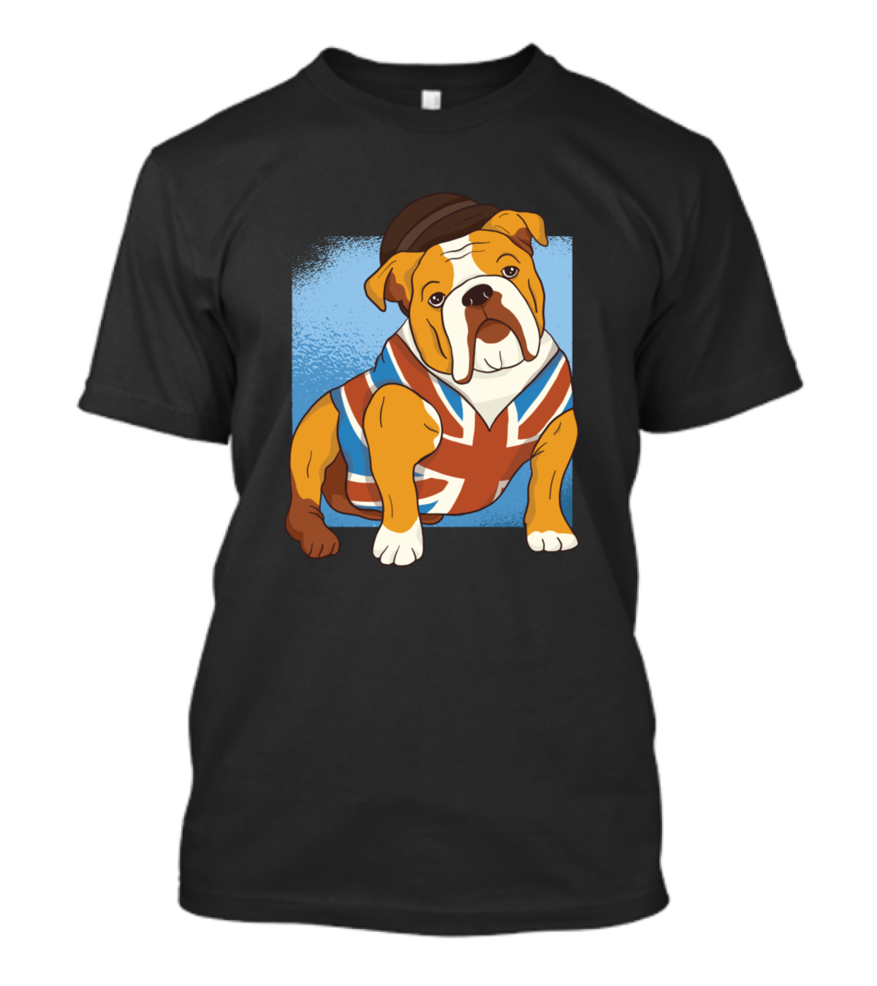 British Bulldog Wearing Union Jack Winston Churchill Hat England Scotland UK T-Shirt