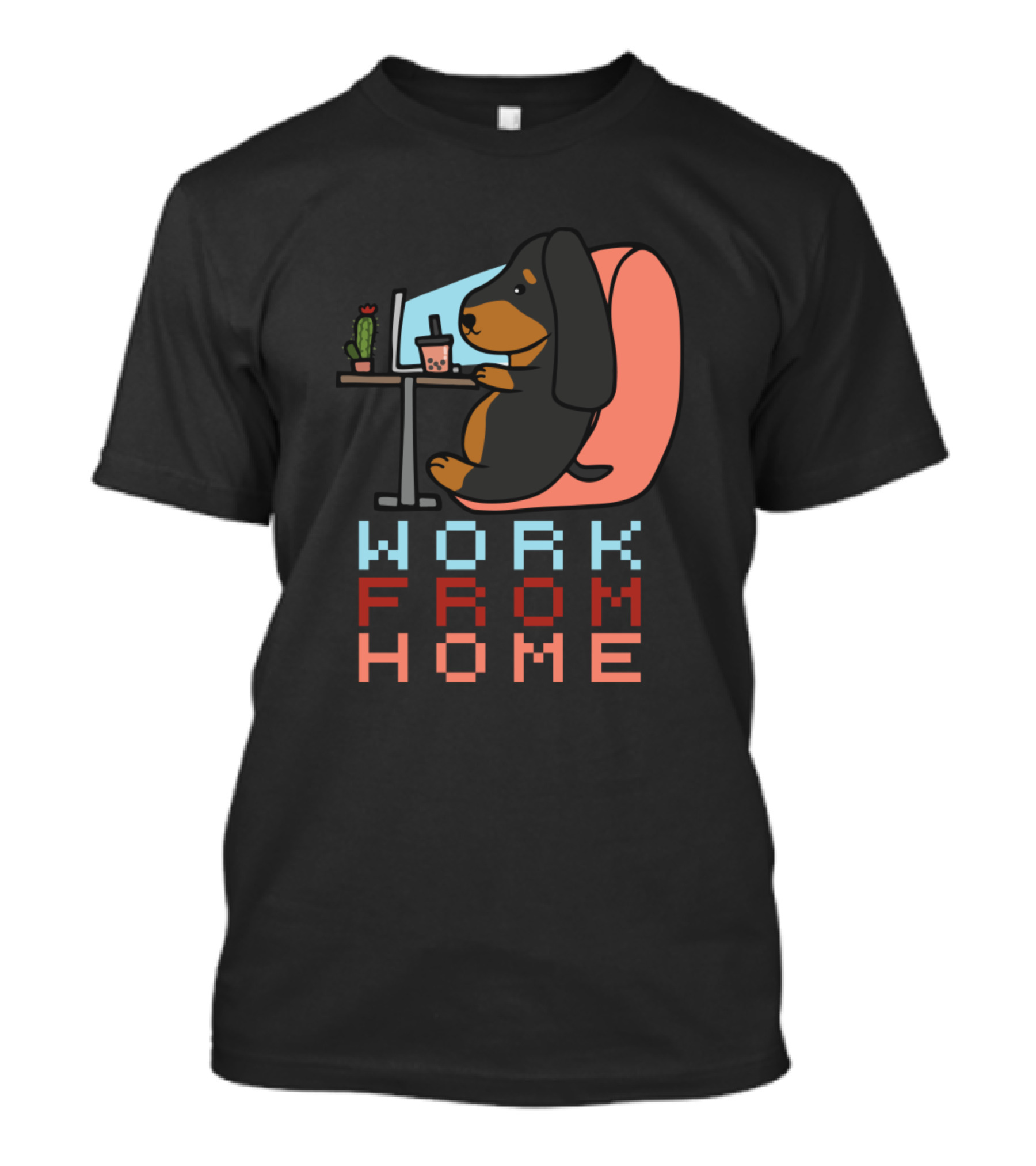 Work From Home Computer Nerd Dog T-Shirt