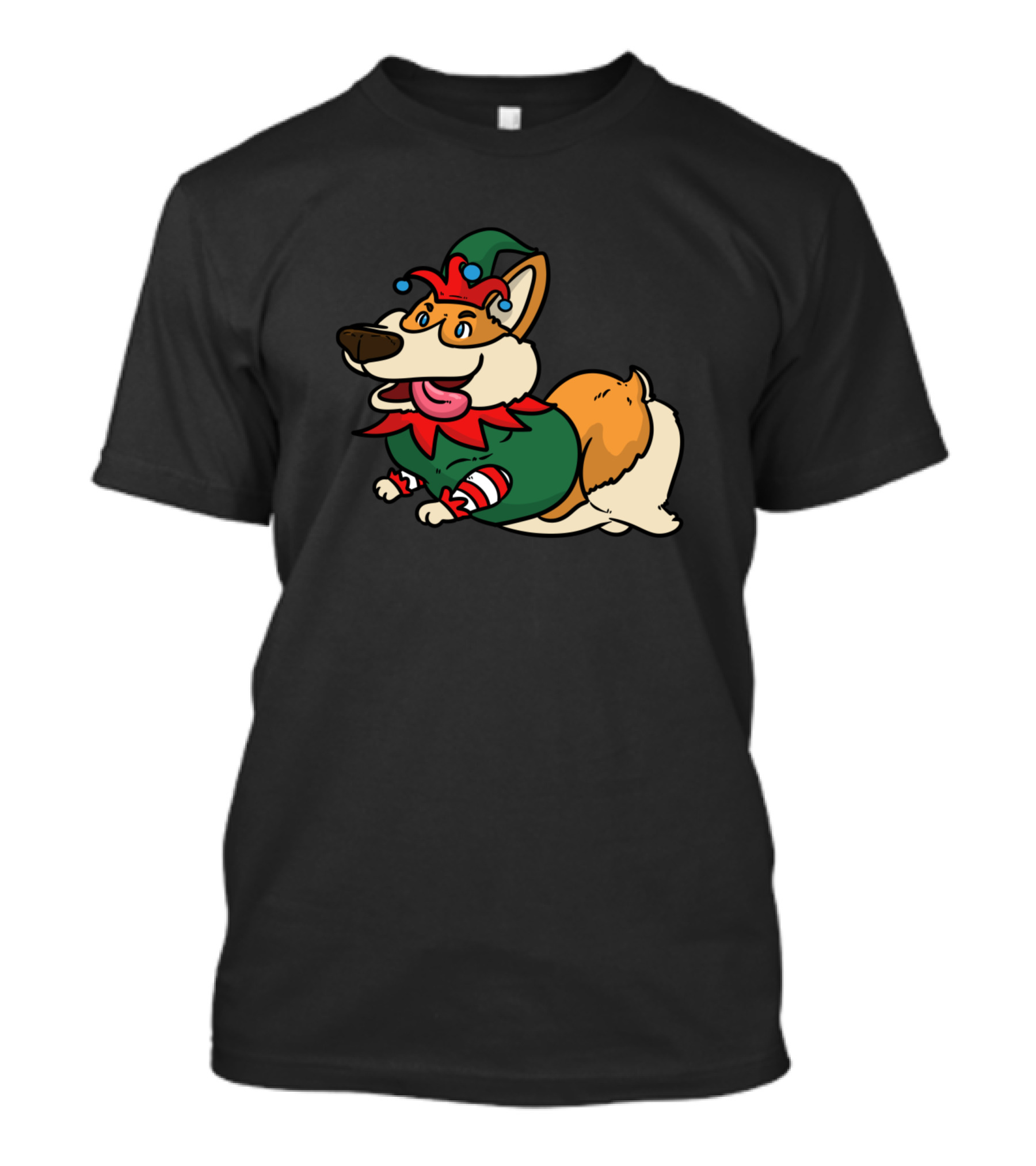 Eleven Body Jolly Corgi In Elf Costume T-Shirt