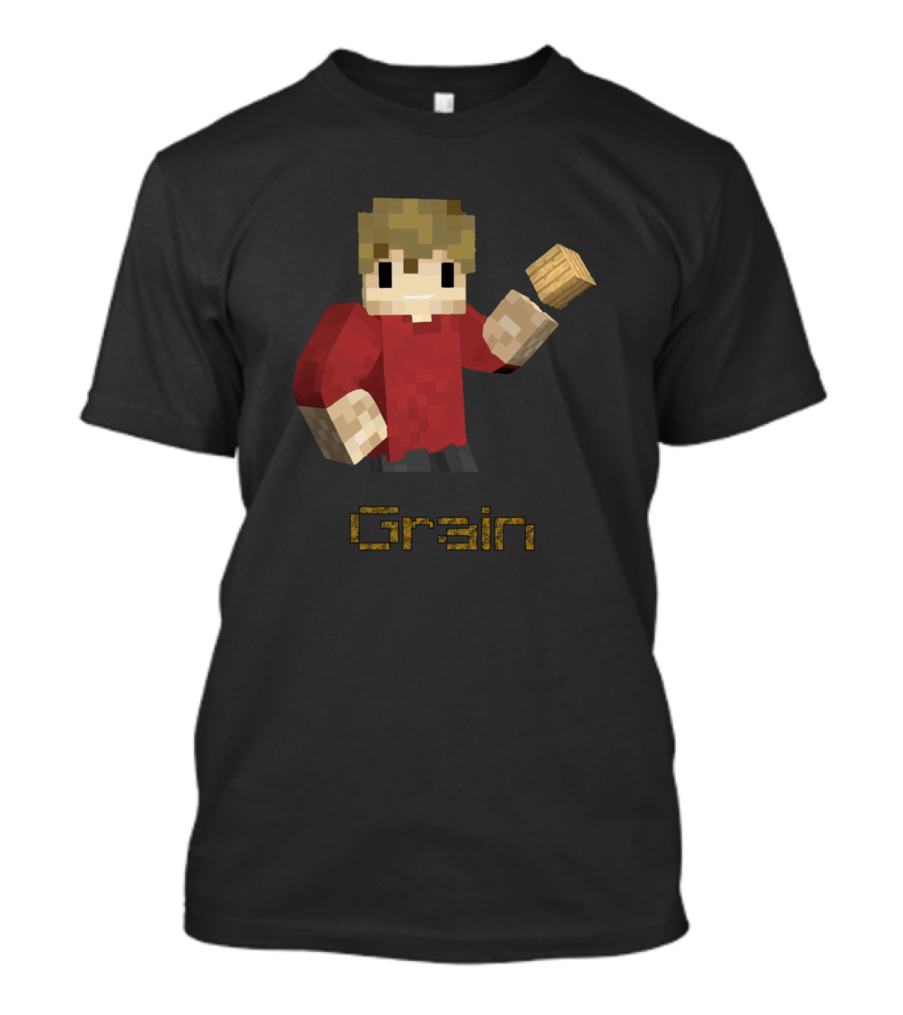 Grain Character With Block Pixel T-Shirt