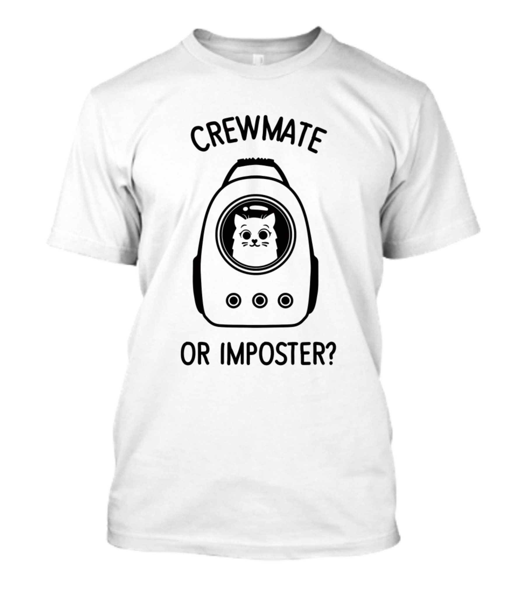 Crewmate Or Imposter Cat Astronaut Among Us Game T-Shirt