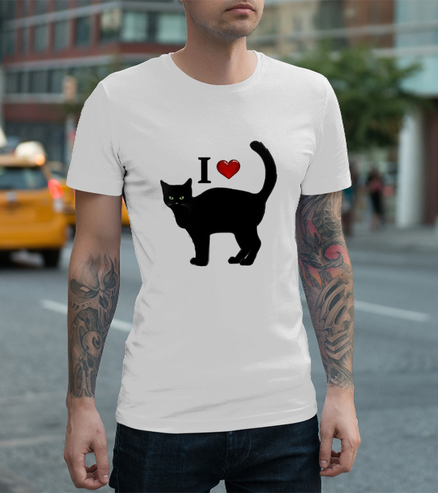 I Love Black Cat Kitten Kitty T-Shirt