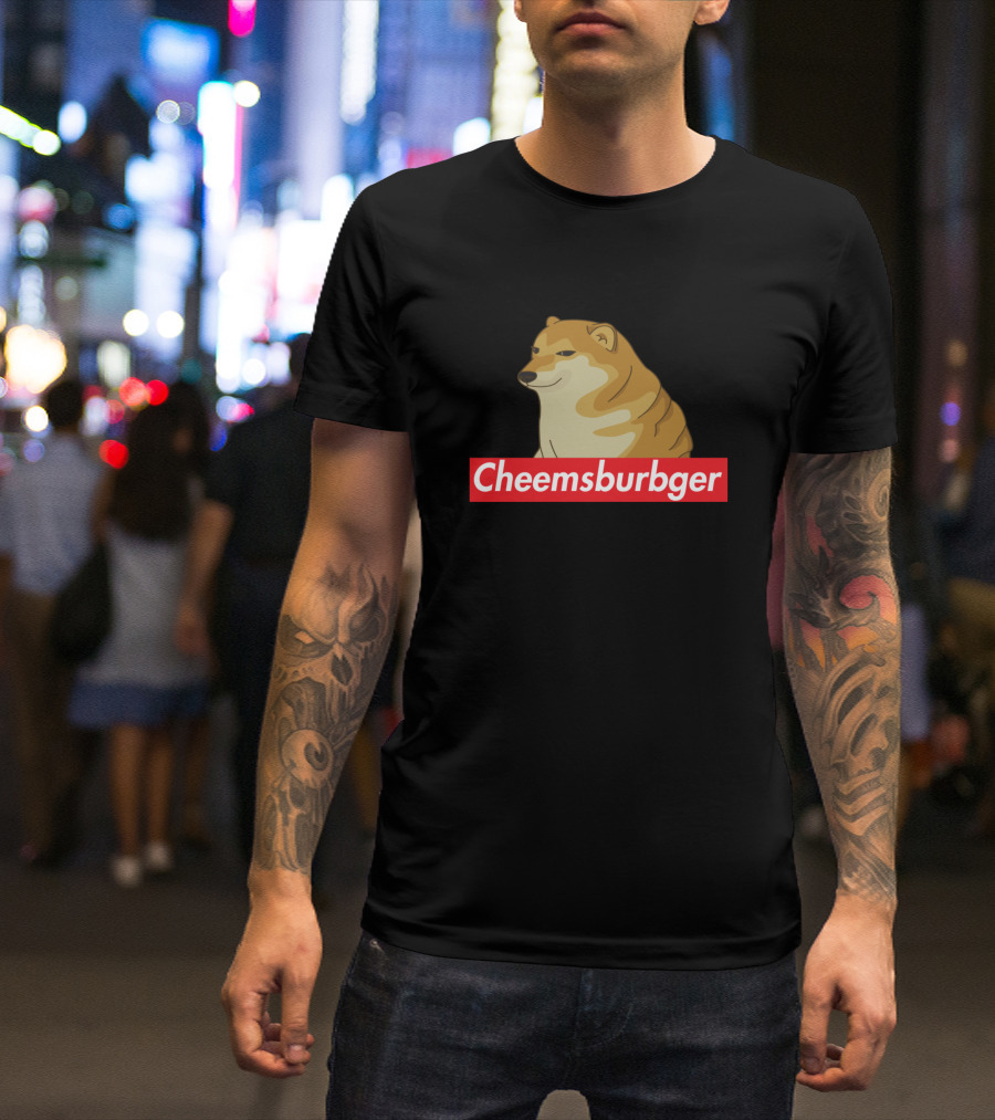 Cheemsburbger Dog Meme Red Label T-Shirt