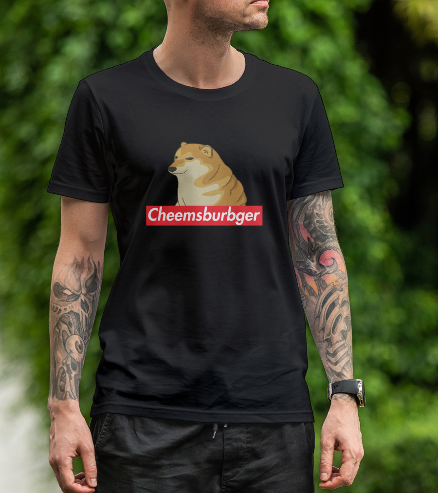 Cheemsburbger Dog Meme Red Label T-Shirt