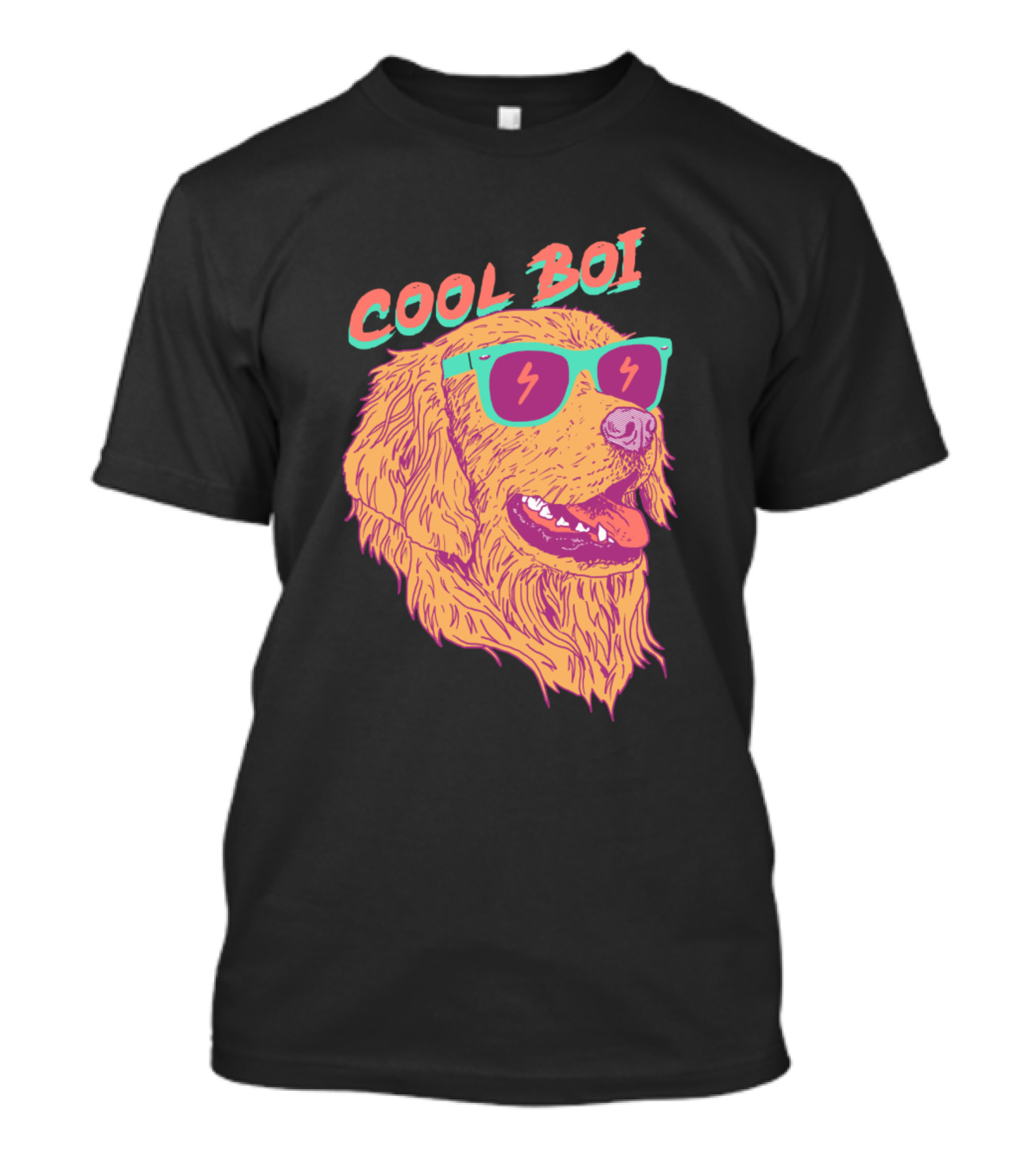 Cool Boi Neon Sunglasses Dog T-Shirt