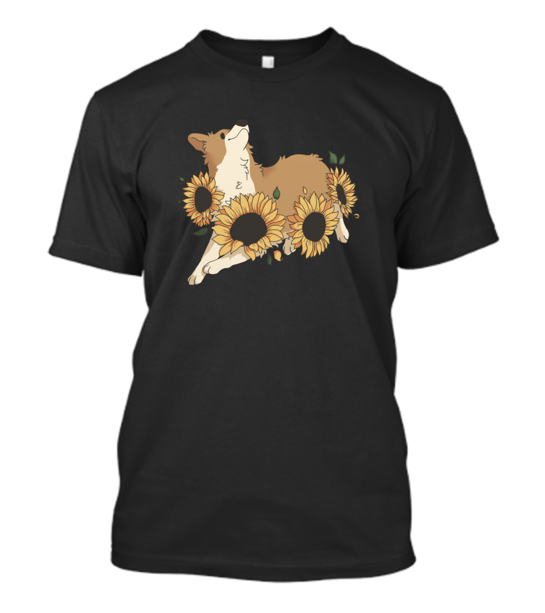 Dogs Corgi Surrounded By Sunflowers 131 T-Shirt