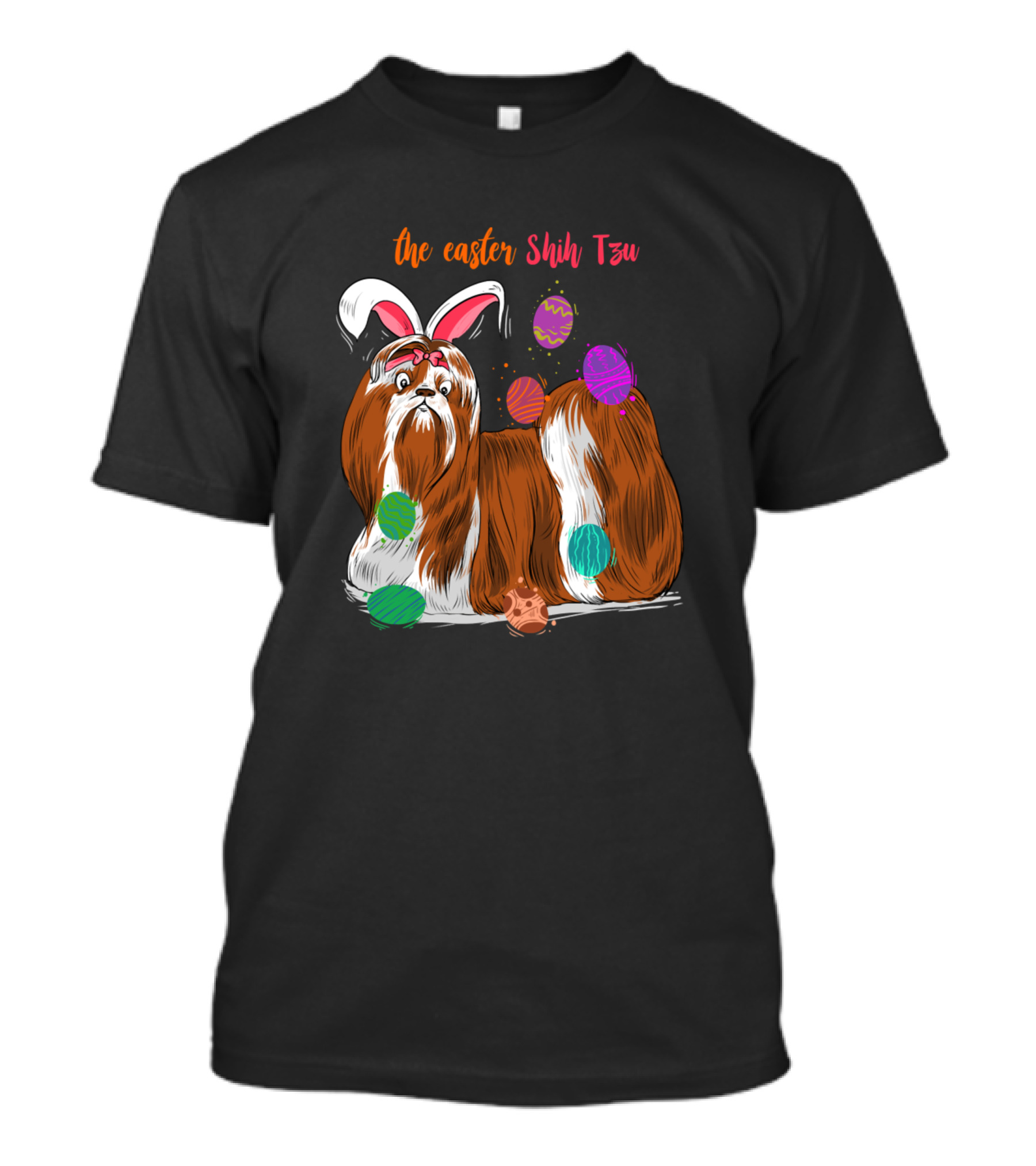The Easter Shih Tzu Dog Bunny Eggs 429 T-Shirt