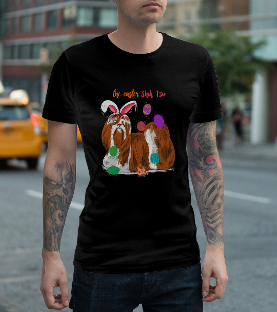 The Easter Shih Tzu Dog Bunny Eggs 429 T-Shirt