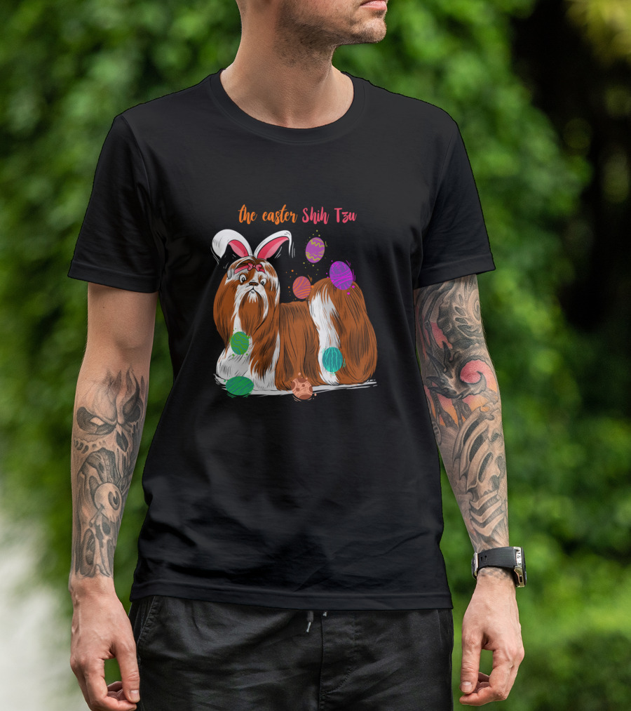 The Easter Shih Tzu Dog Bunny Eggs 429 T-Shirt