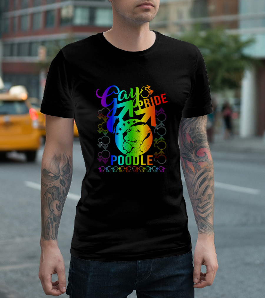 Gay Pride Poodle 192 Symbolic Rainbow T-Shirt
