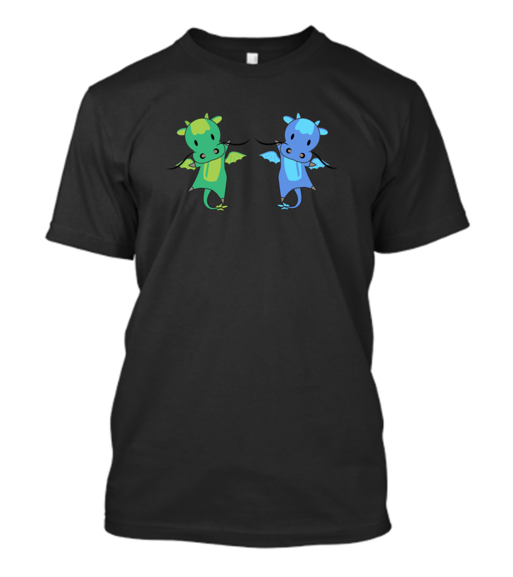 Green And Blue Dragon Cute Fairy Tale Fantasy T-Shirt