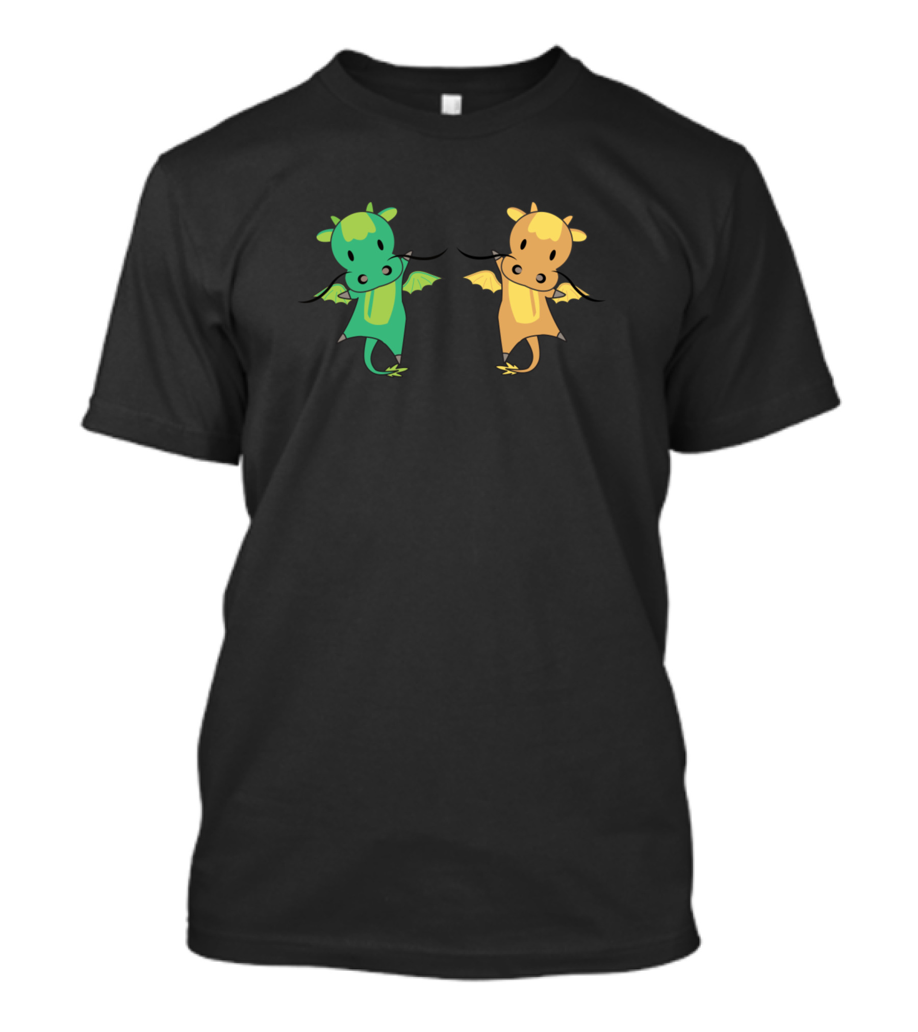 Dragon Green Yellow Dragon Fairy Tale Fantasy Cute Dancing T-Shirt