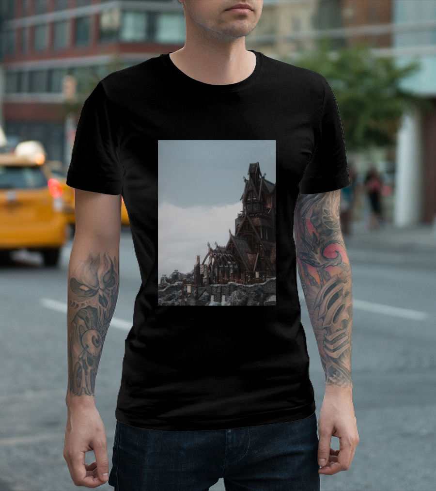 Dragonsreach Whiterun Skyrim Fantasy Architecture T-Shirt
