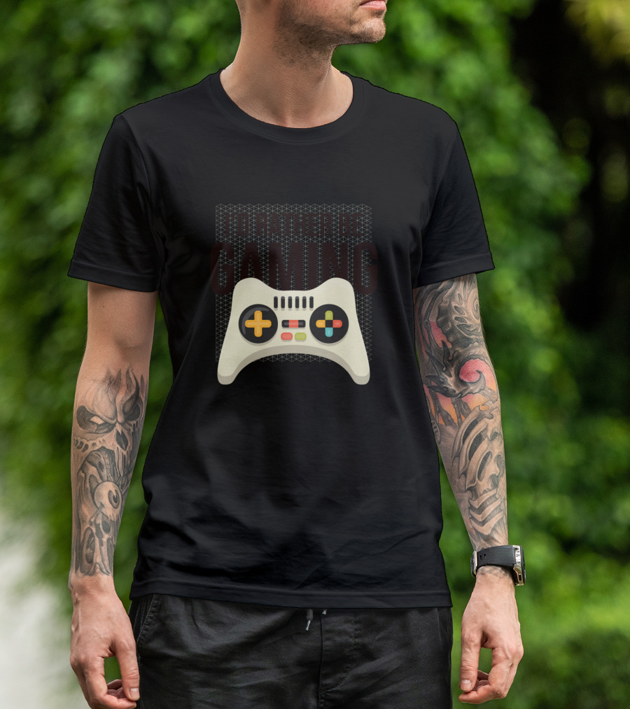Fontaine Exclusives I'd Rather Be Gaming Controller Design 107 T-Shirt