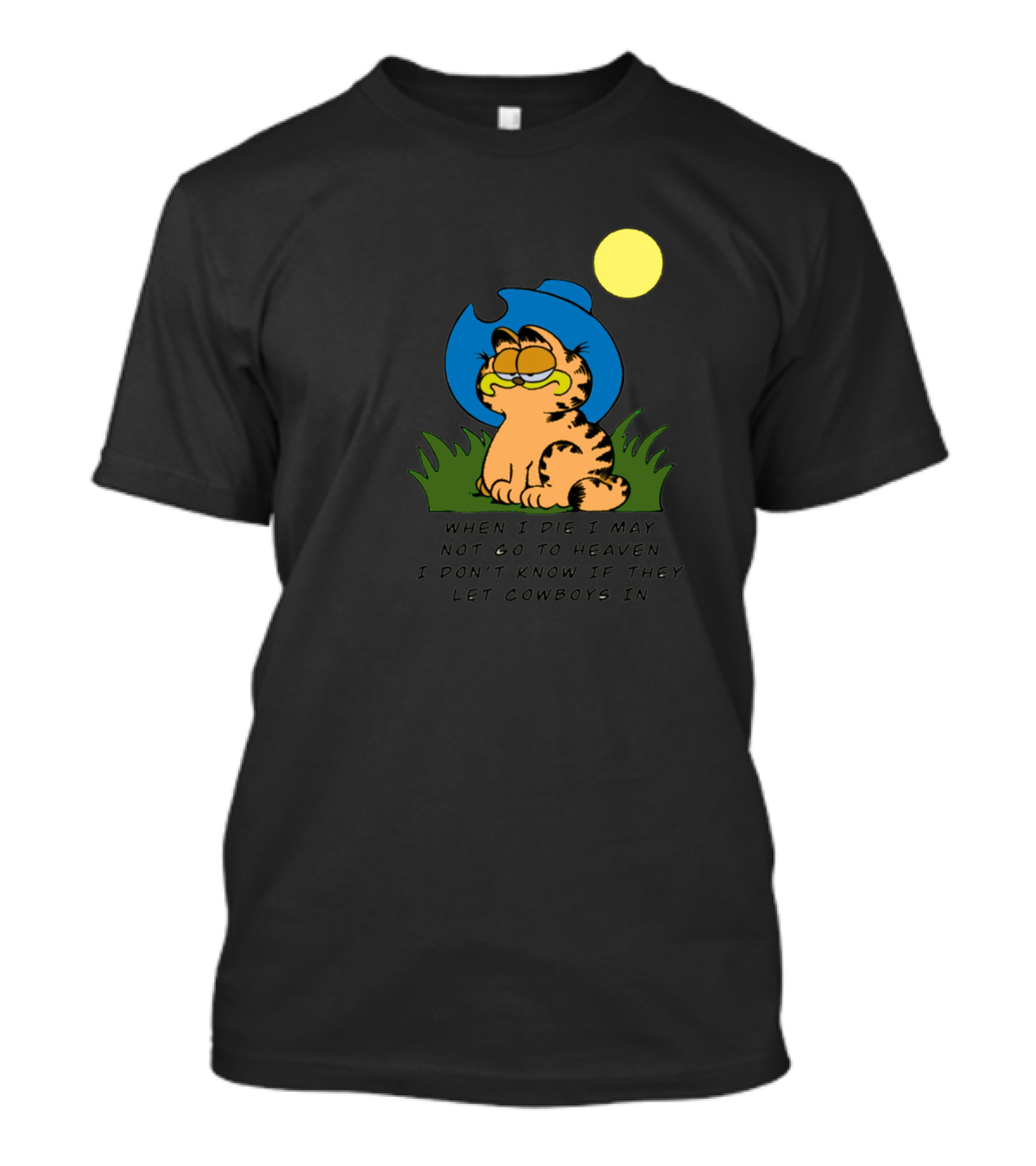 Garfield Cowboy Heavenly Humor Sun Hat T-Shirt
