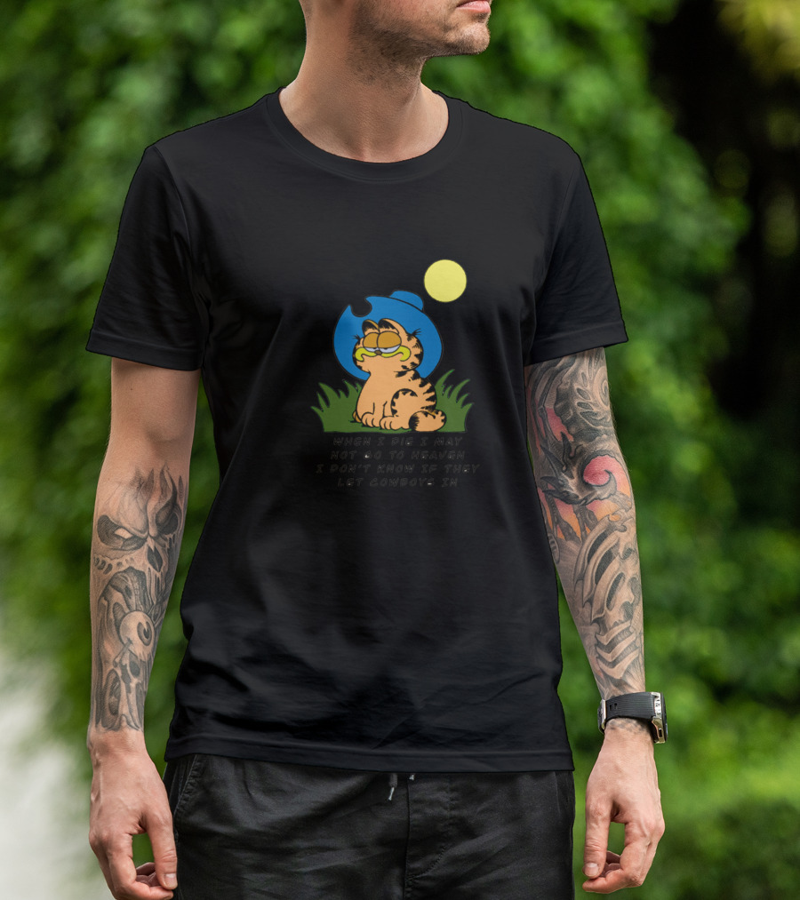 Garfield Cowboy Heavenly Humor Sun Hat T-Shirt