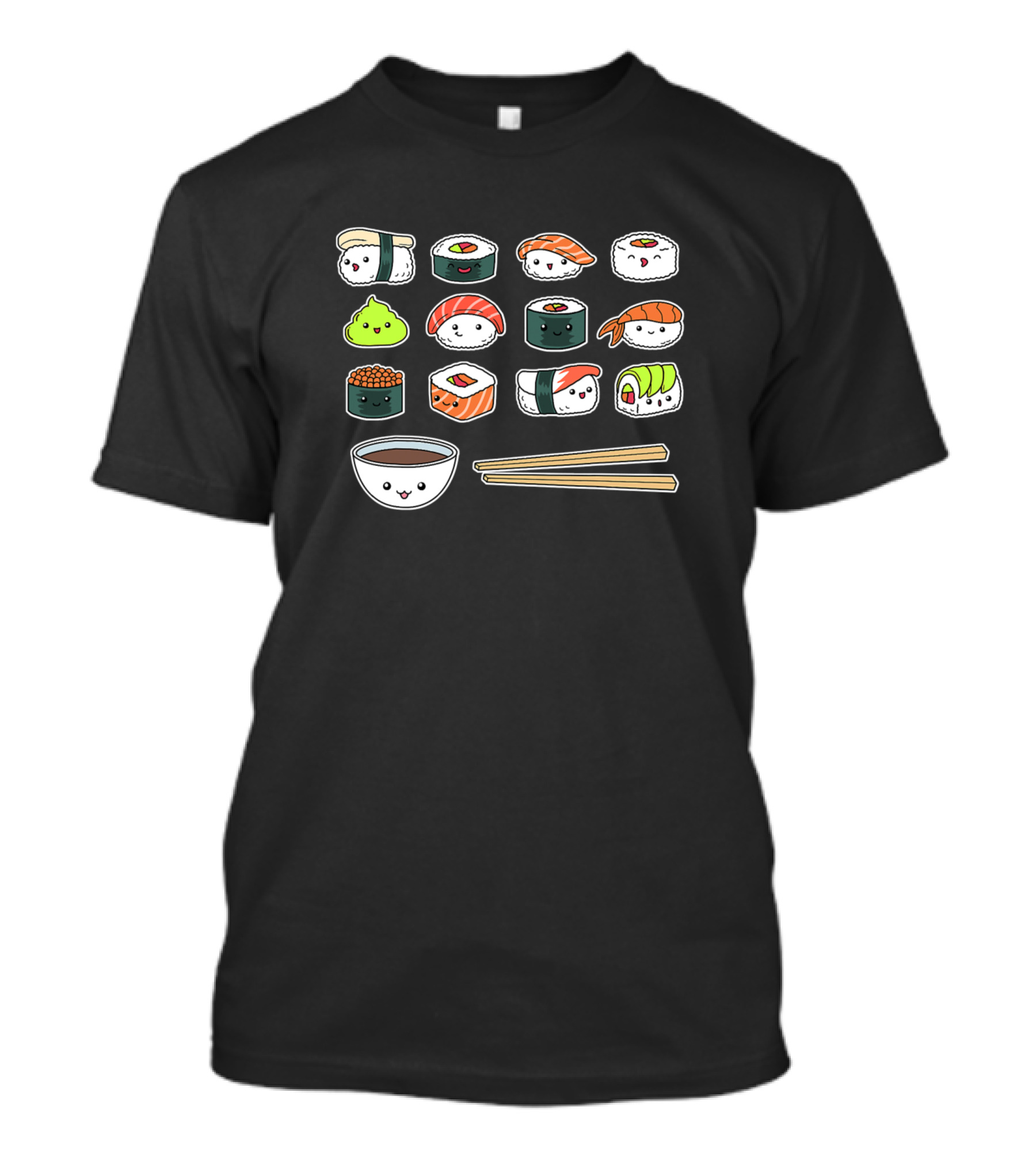 Happy Kawaii Sushi Cute Japanese Fun Food T-Shirt