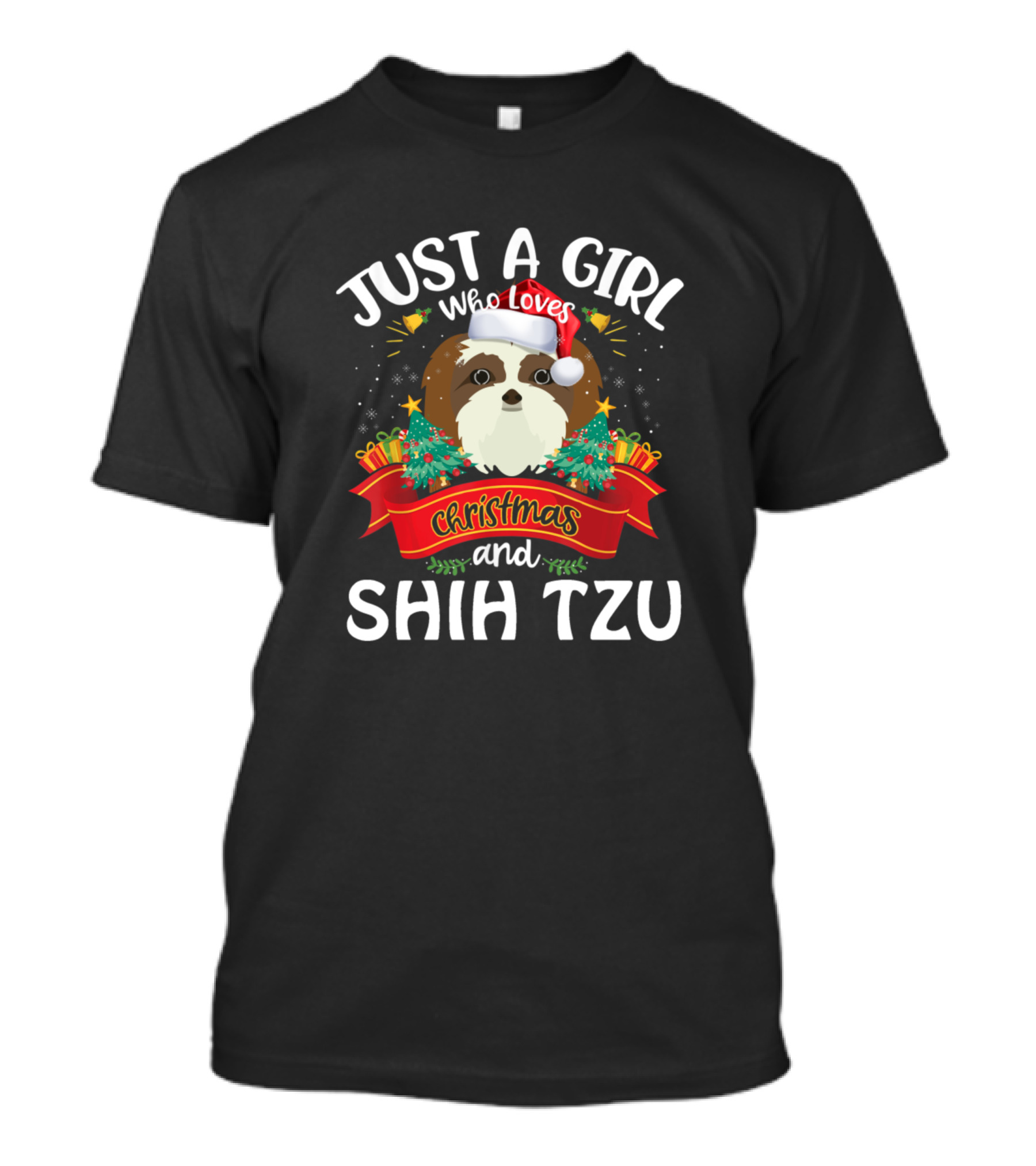 Just A Girl Who Loves Christmas And Shih Tzu T-Shirt