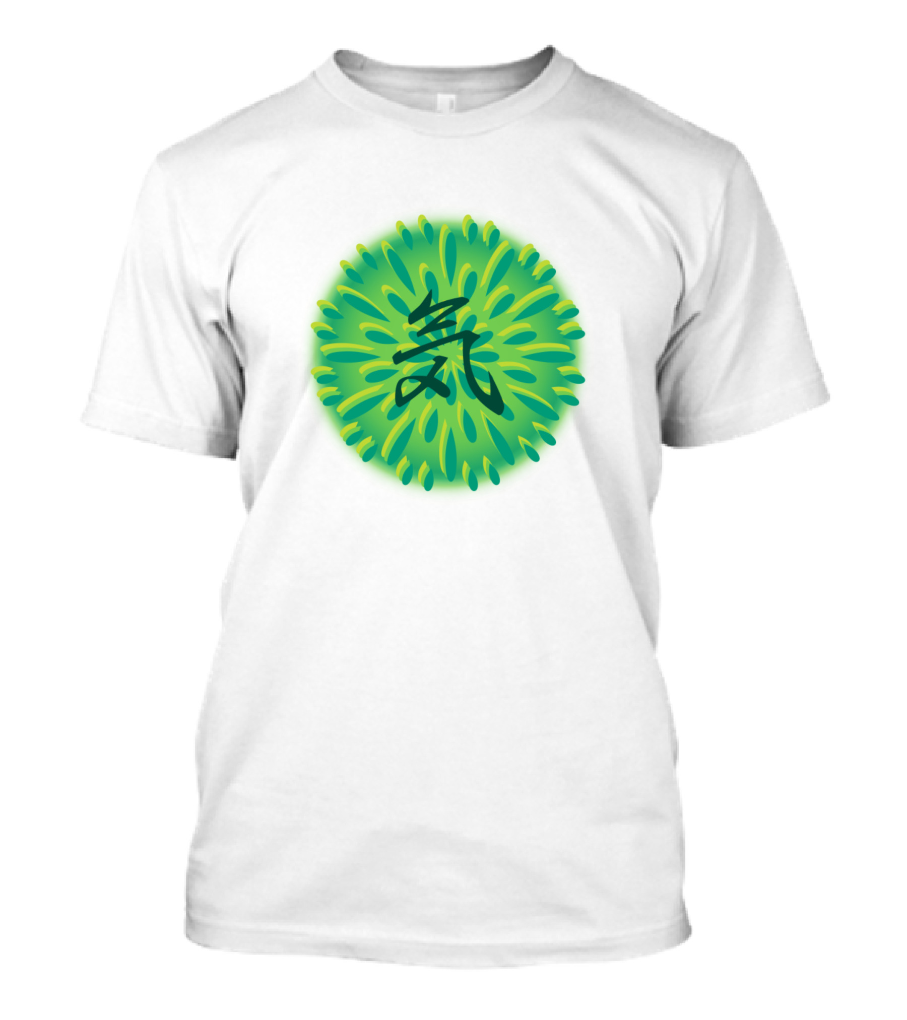 Kanji 気 Green Energy Burst T-Shirt