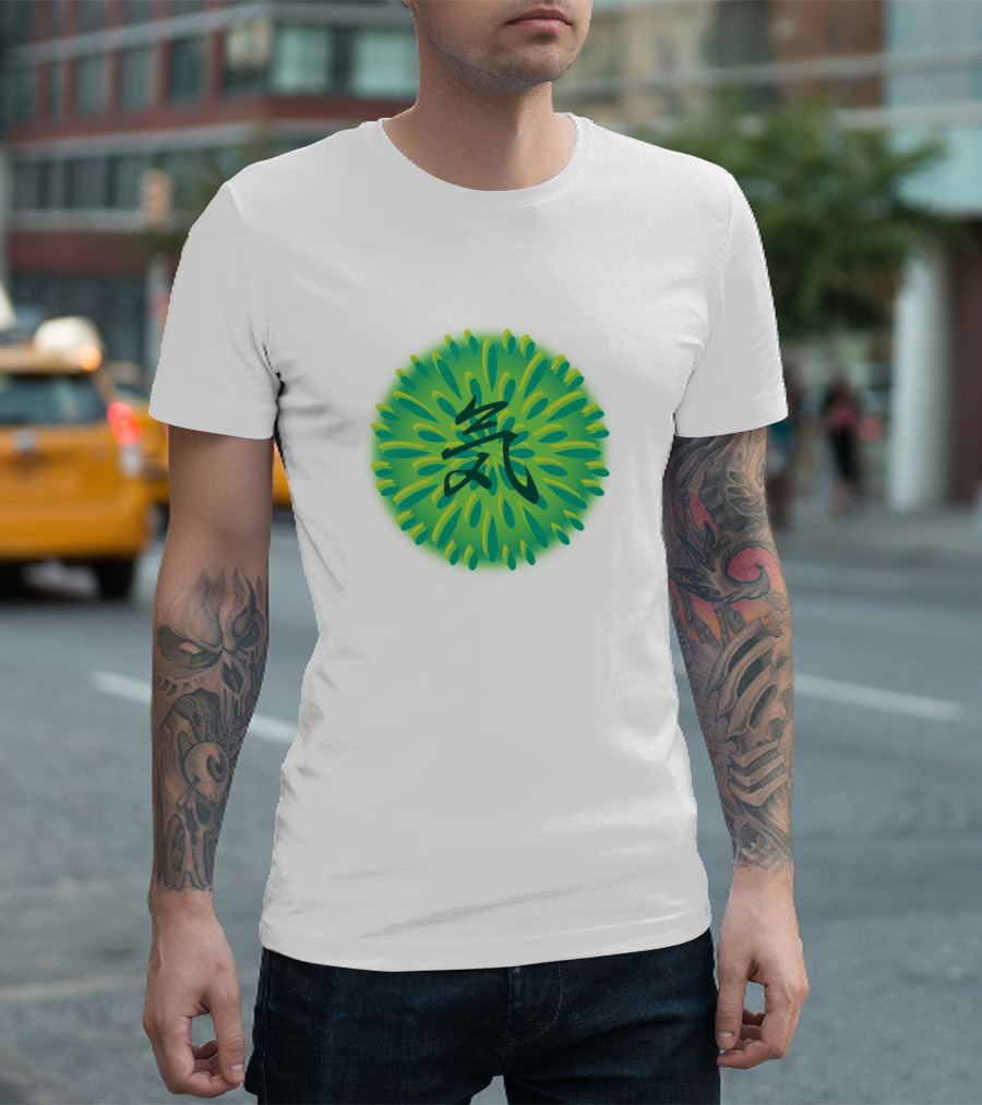 Kanji 気 Green Energy Burst T-Shirt