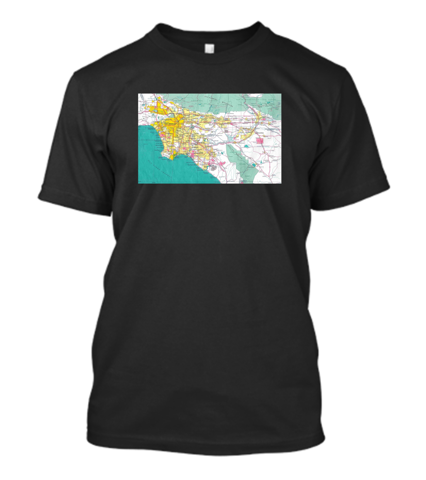 Los Angeles City Map Detailed Geographic Overview T-Shirt
