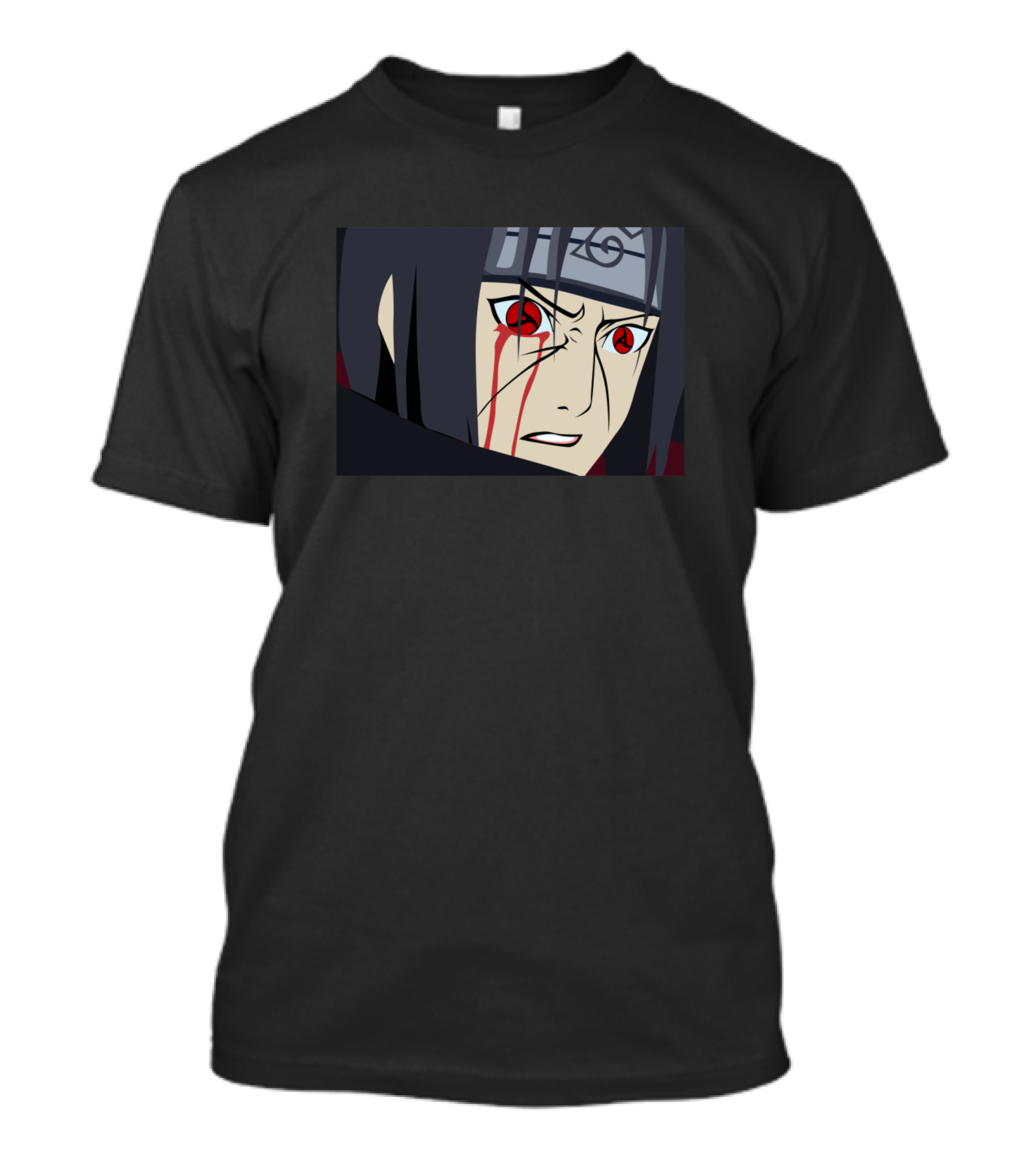 Mangekyou Sharingan Itachi Uchiha With Red Eyes And Blood Tears T-Shirt