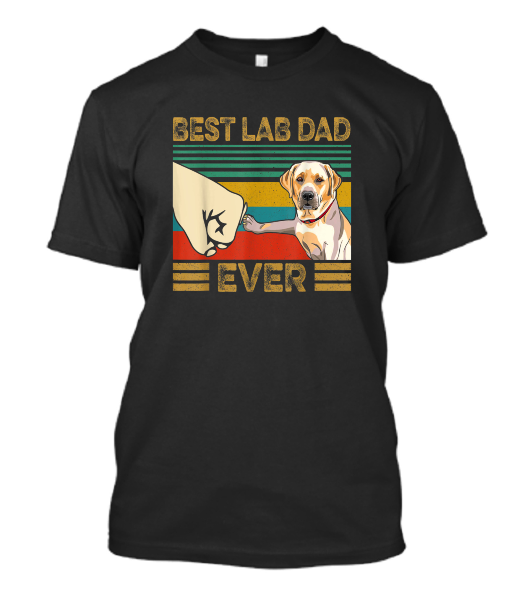 Best Lab Dad Ever Vintage Fist Bump Labrador T-Shirt
