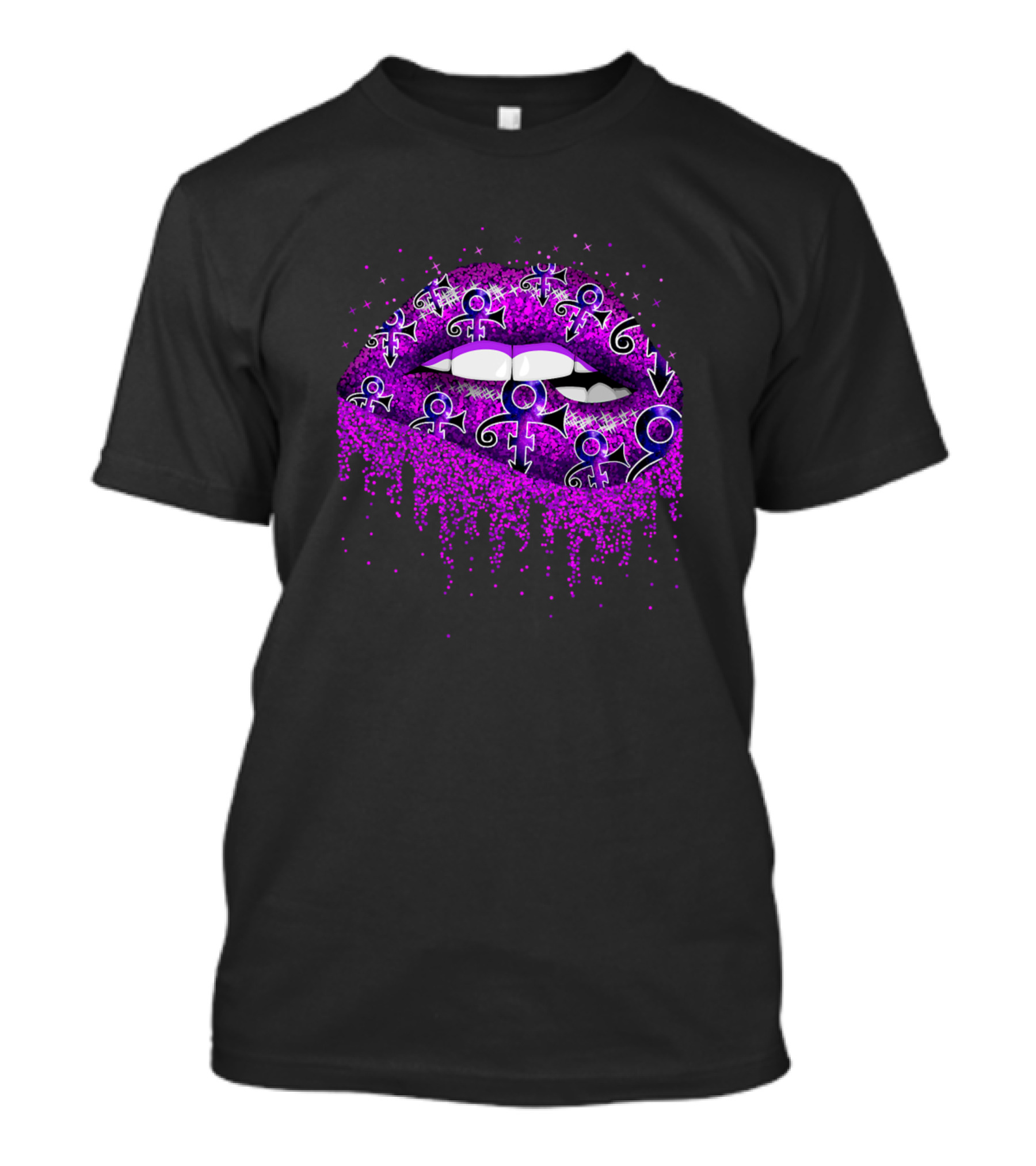 Prince Symbol Purple Glitter Lips T-Shirt