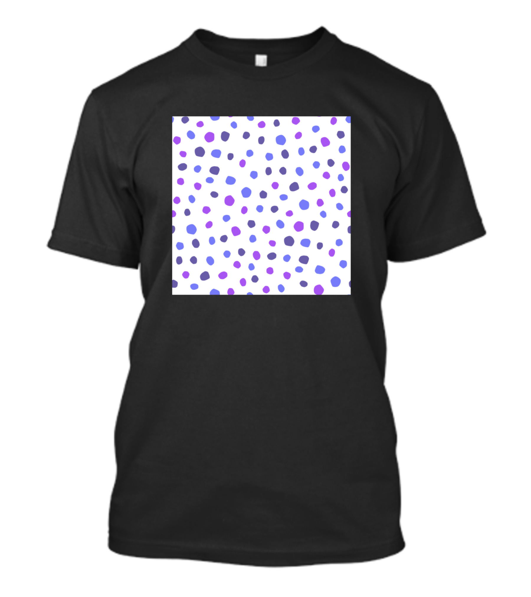 Purple Blue Polka Dot Dotted White Background T-Shirt