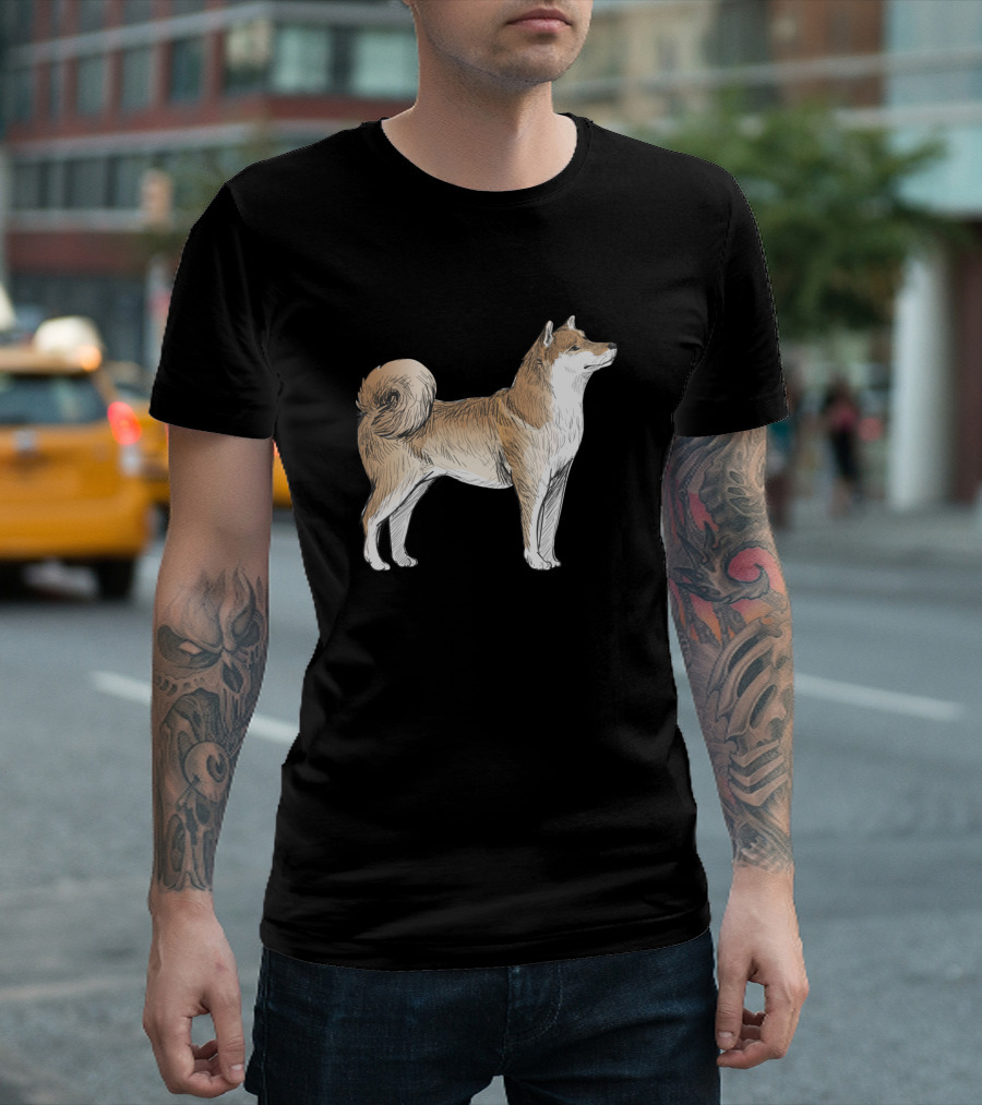 Shiba Inu Dog Detailed T-Shirt
