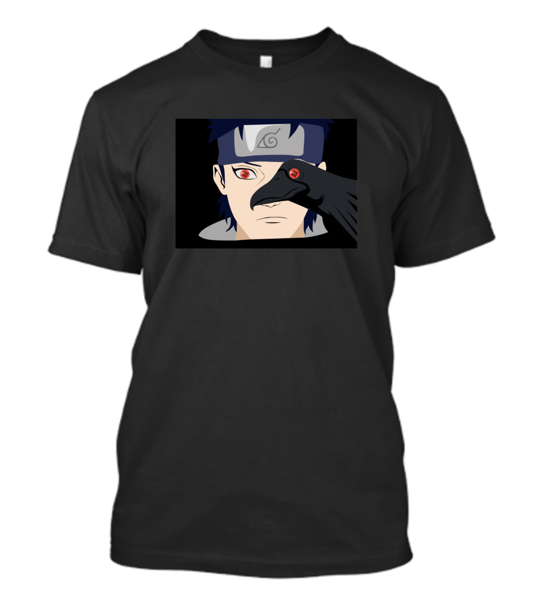 Shisui Uchiha Sharingan With Crow And Hidden Leaf T-Shirt